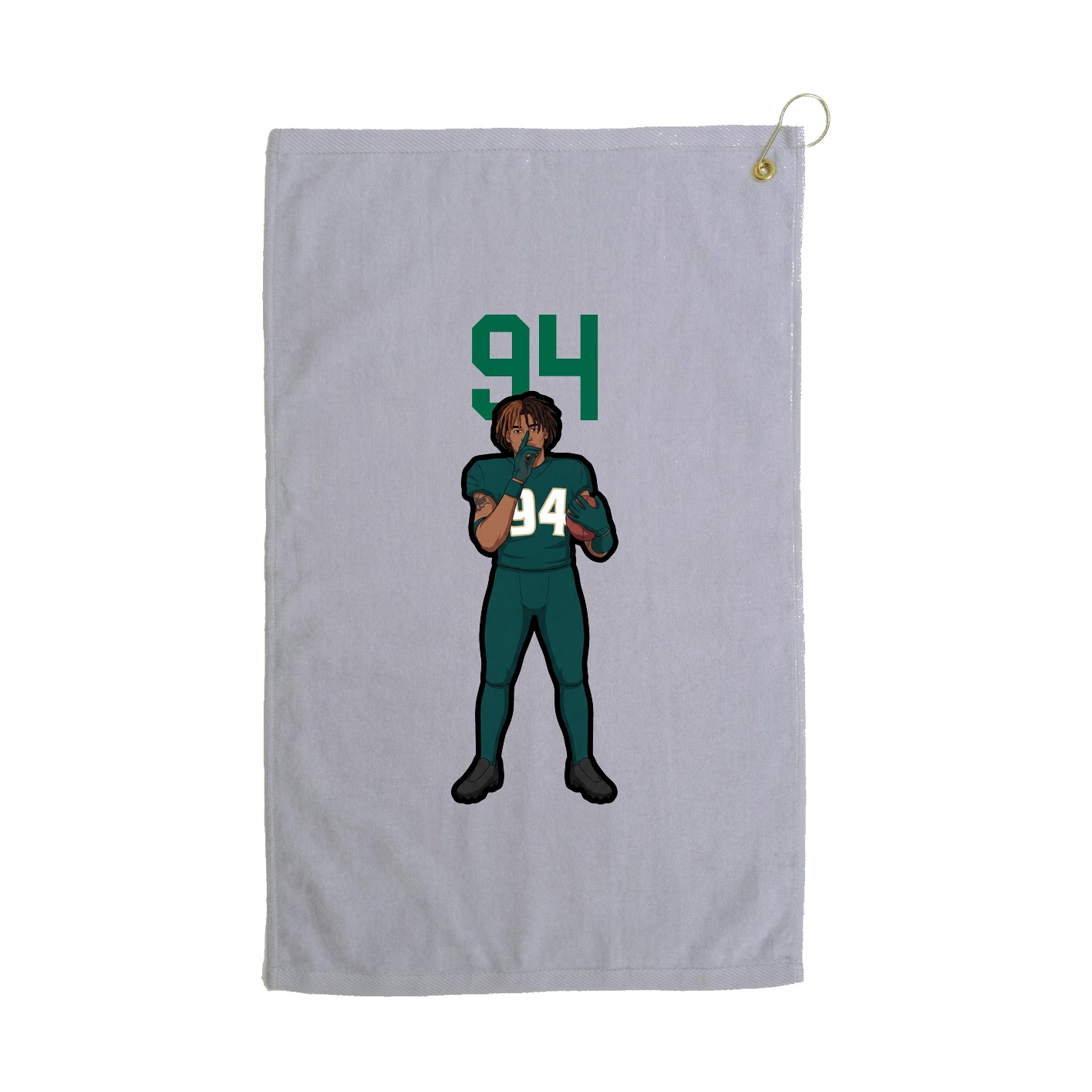 Golf Towel — Number Top in Grey