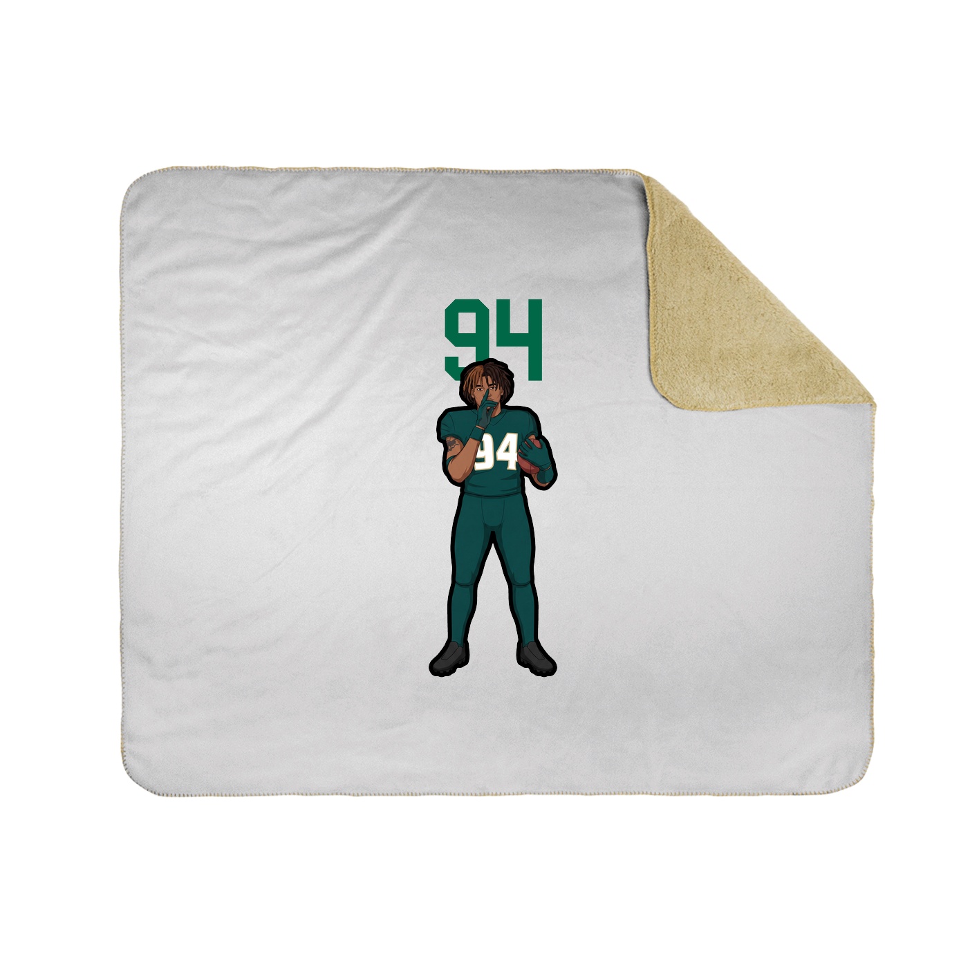 Throw Blanket — Number Top in White