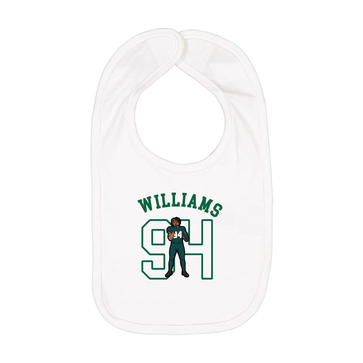 Infant Bib — Shirsey Arch in White