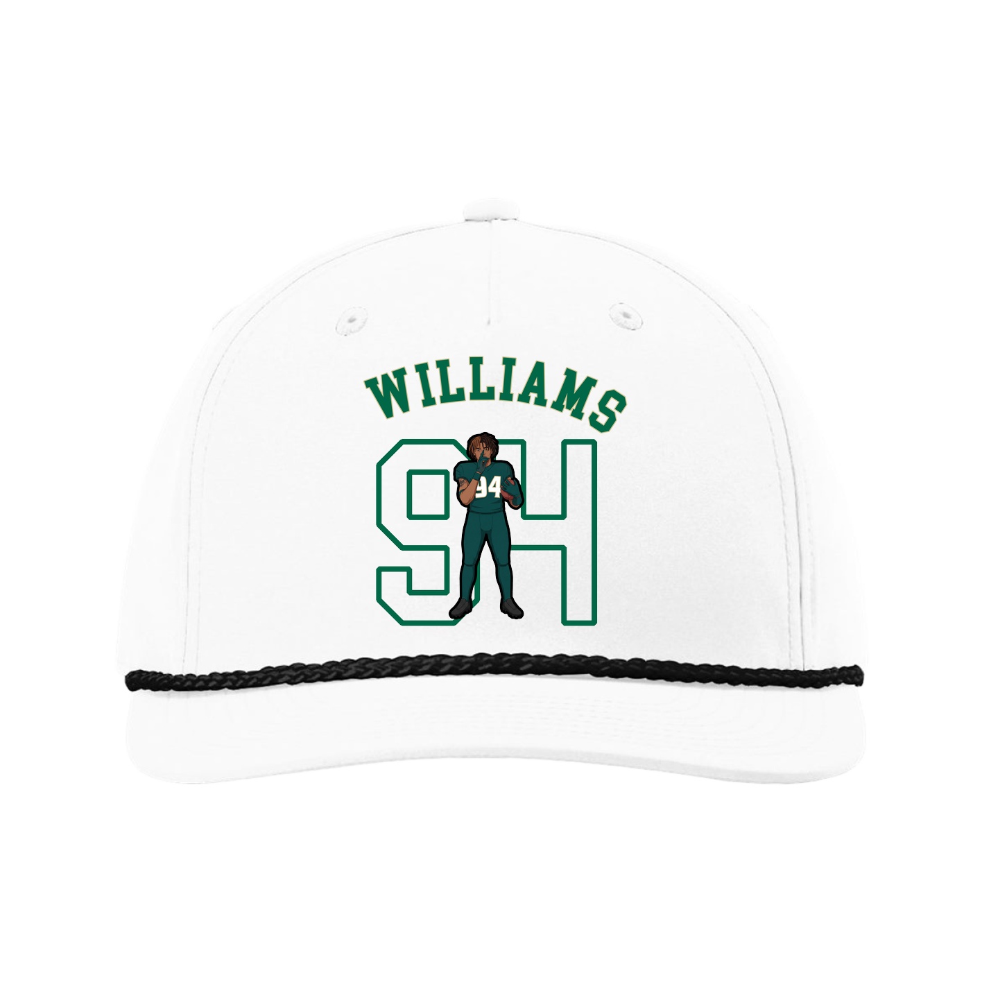 Five-Panel Classic Rope Cap — Shirsey Arch in White