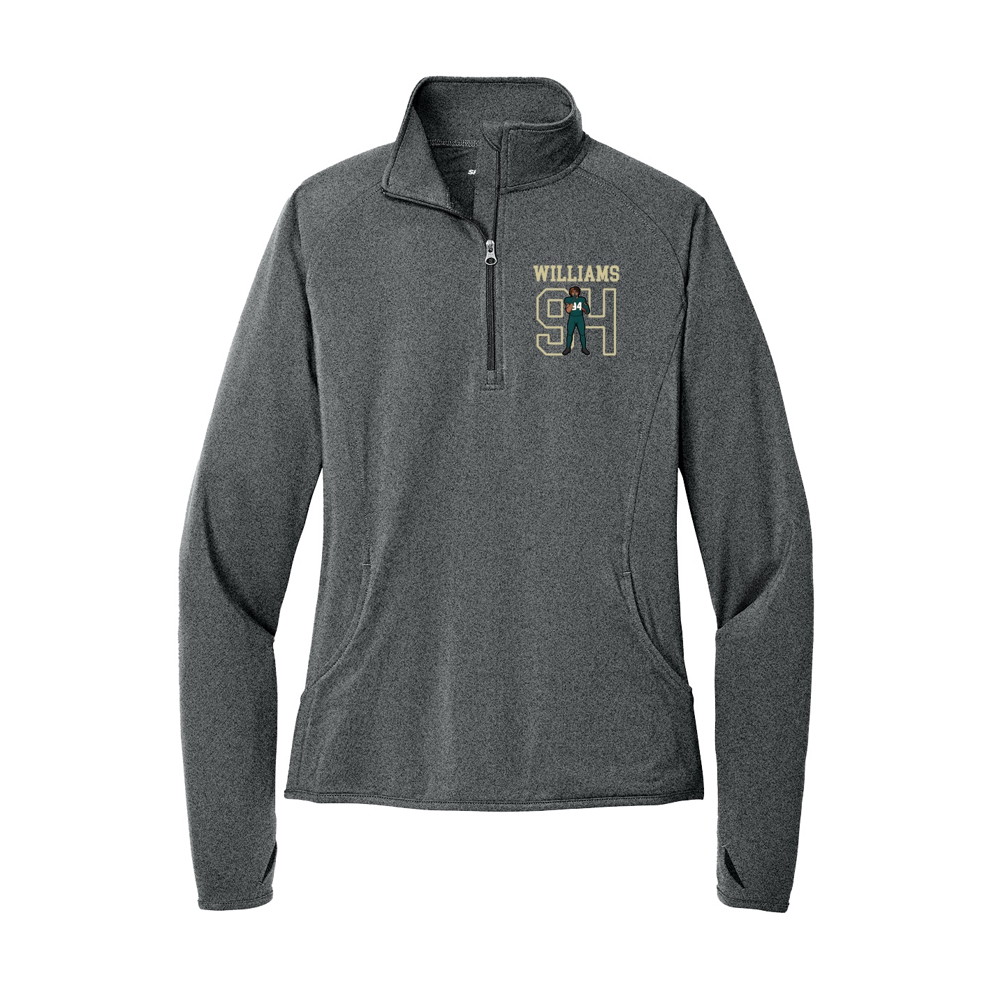 Women's Q-Zip Pullover — Shirsey in Grey