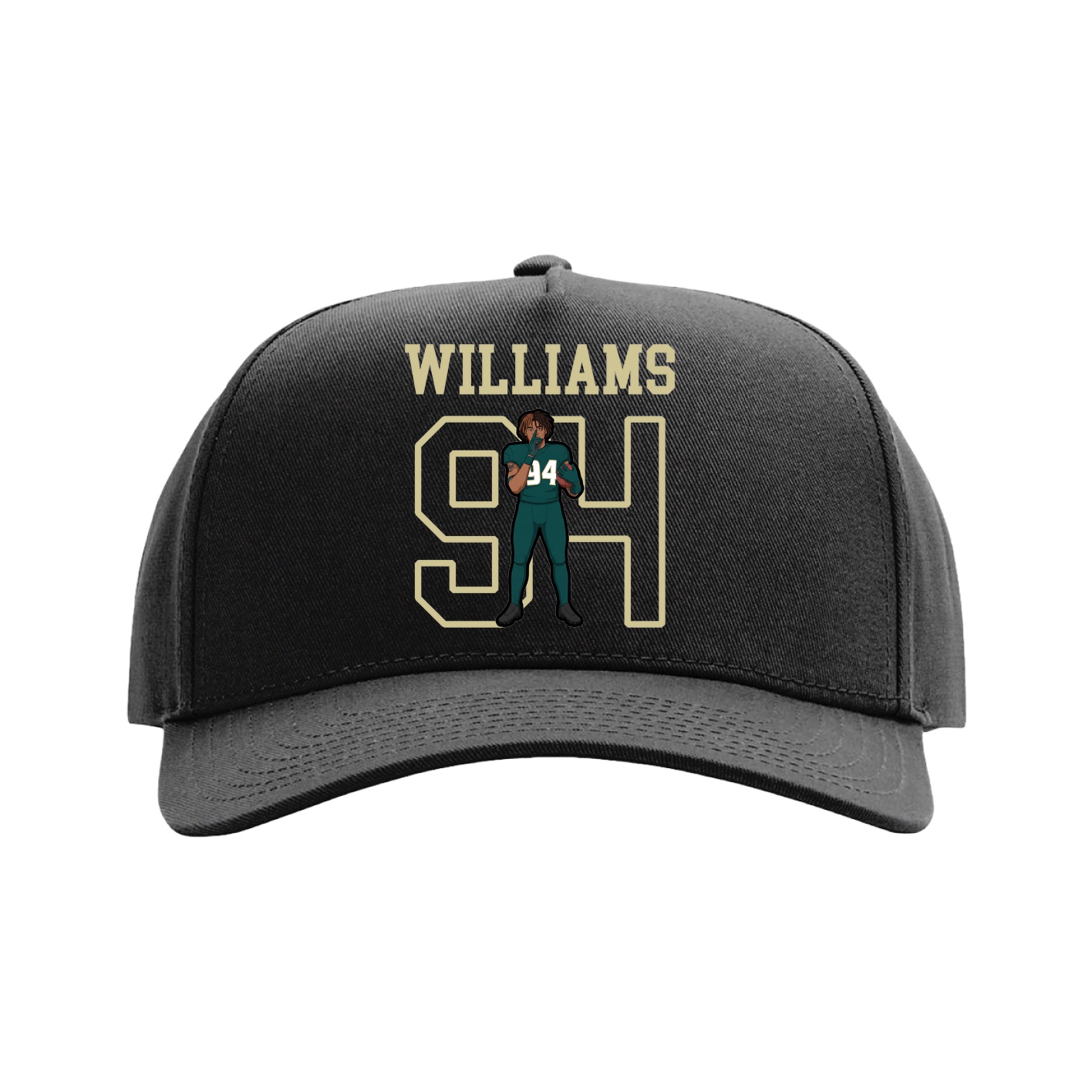 Full Fabric Five-Panel Champ Cap — Shirsey in Black
