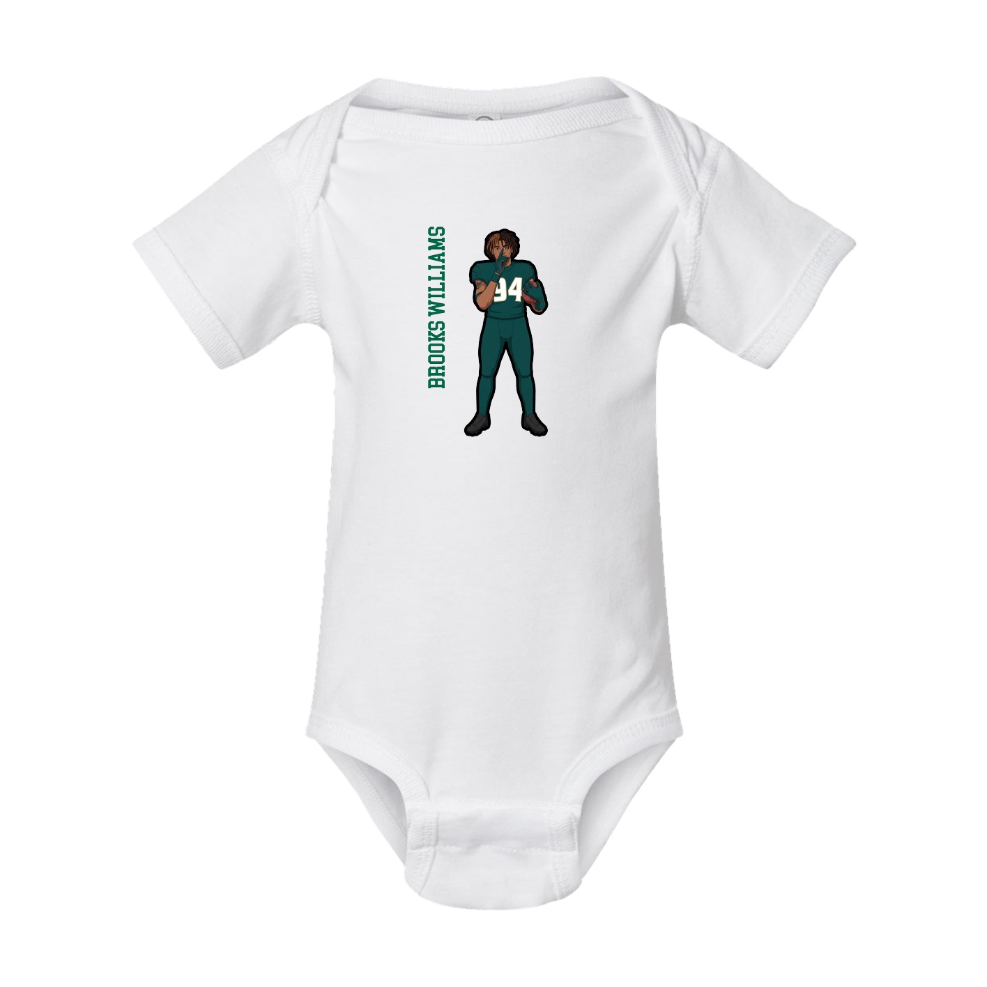 Baby Onesie — Name Vertical in White