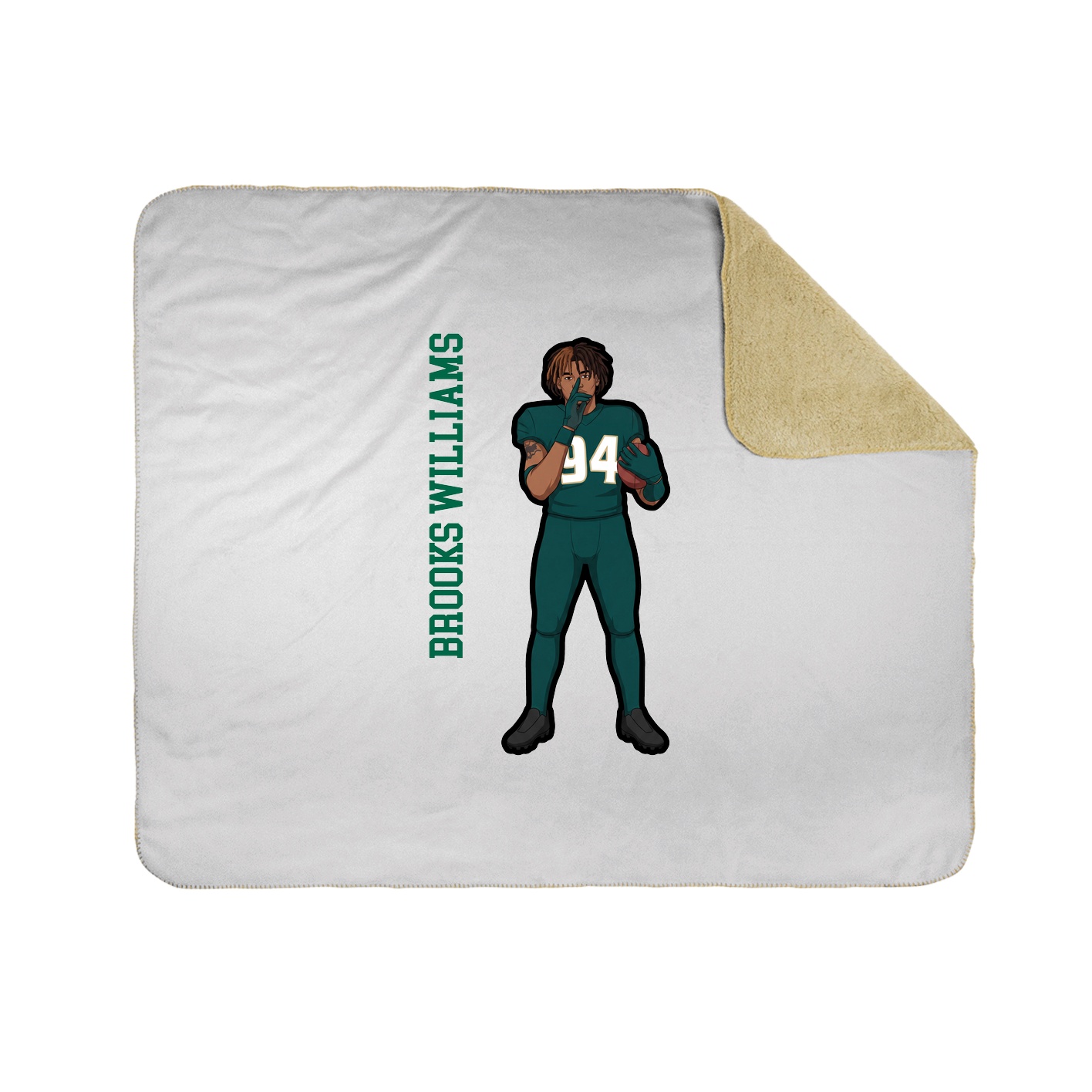 Throw Blanket — Name Vertical in White