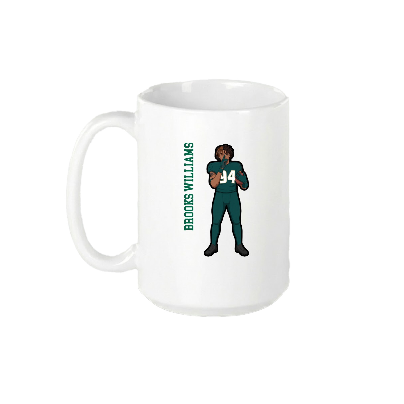 15oz Coffee Mug — Name Vertical in White