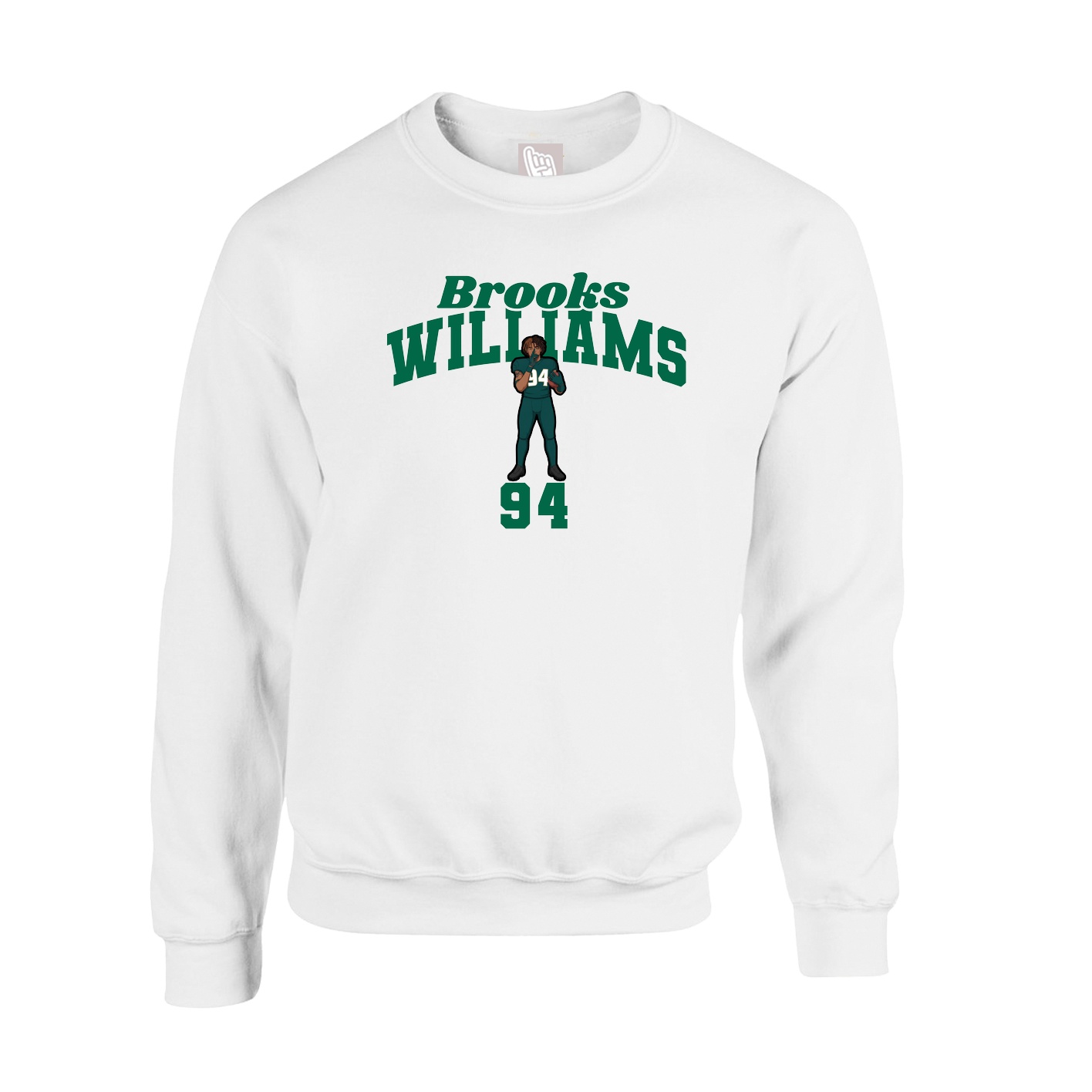 Fleece Crew — Signature Arch in White