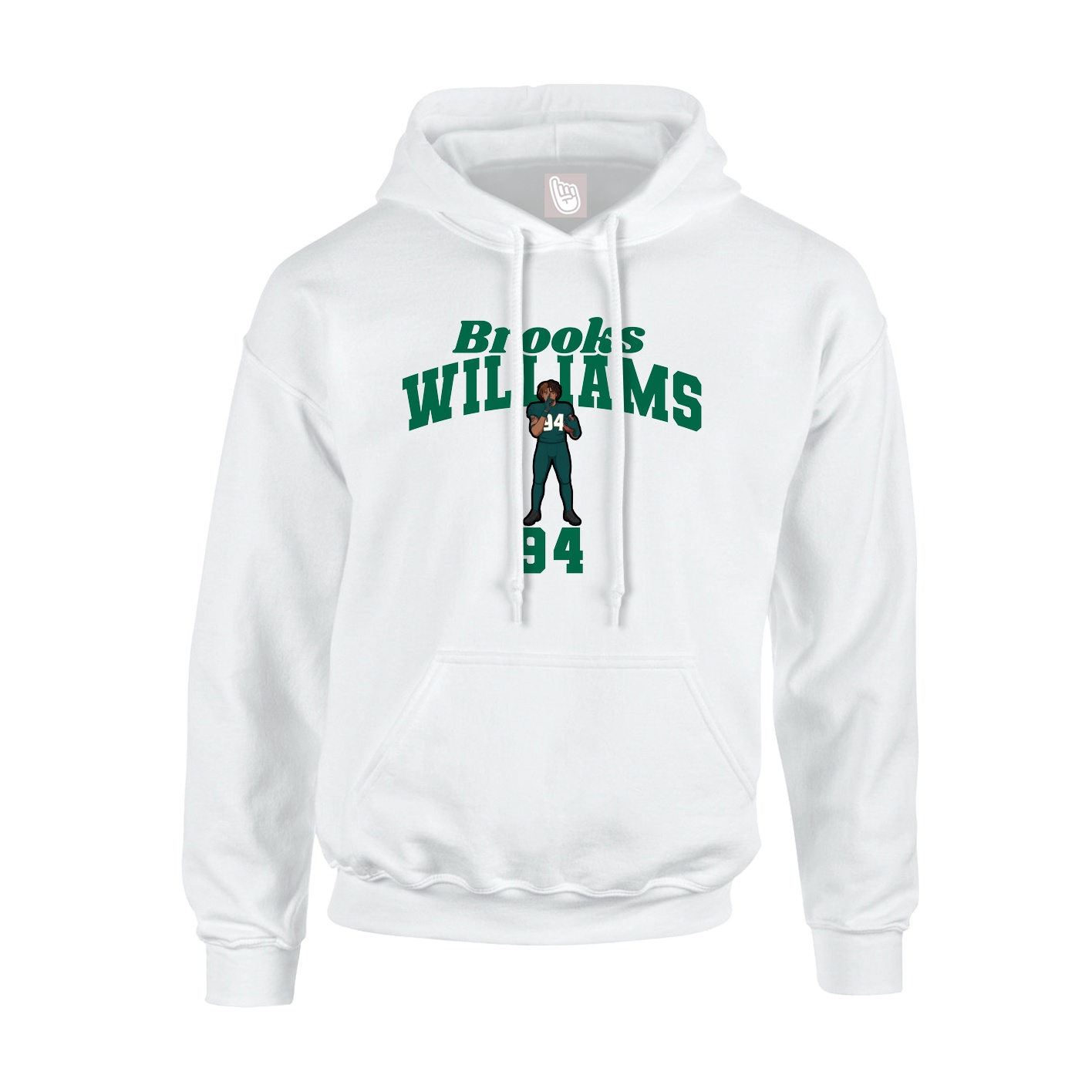 Youth Hoodie — Signature Arch in White
