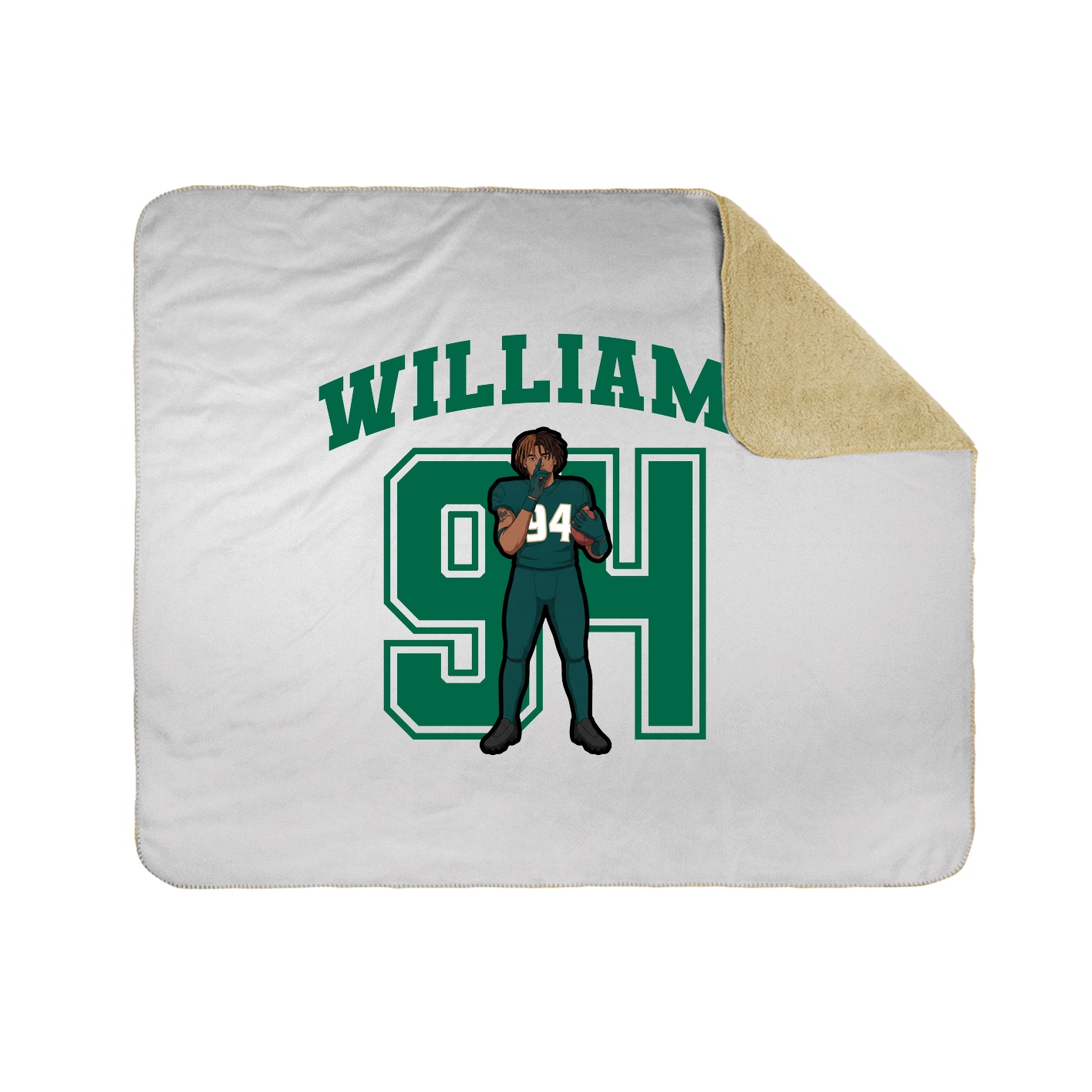 Throw Blanket — Number in White