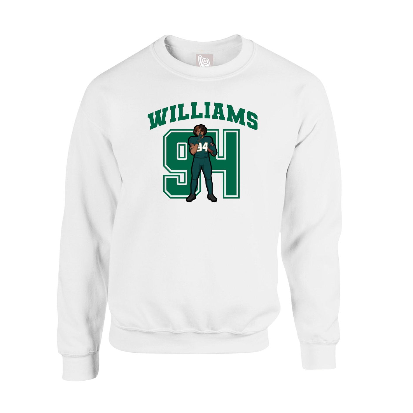 Fleece Crew — Number in White