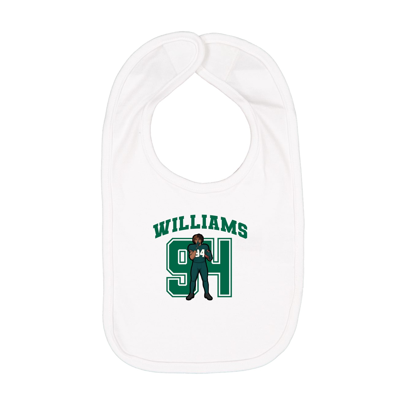 Infant Bib — Number in White