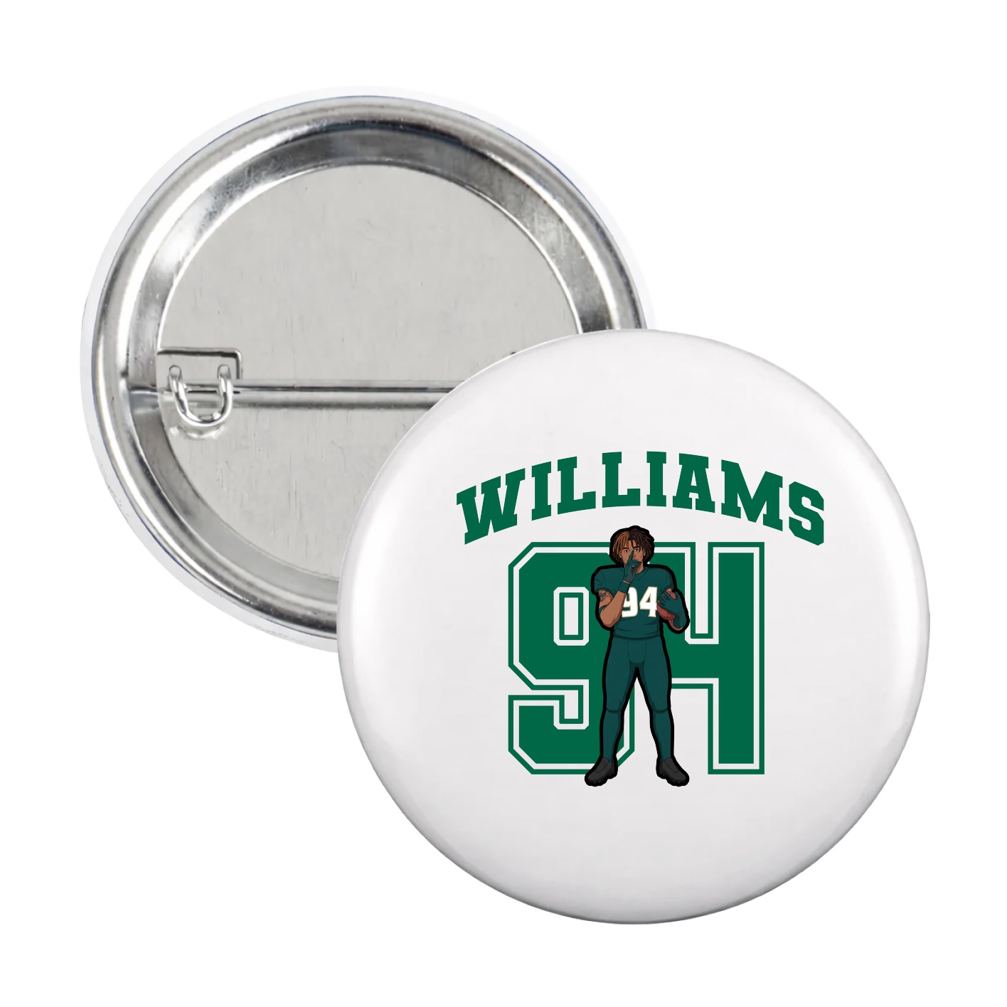 Game Day Button — Number in White