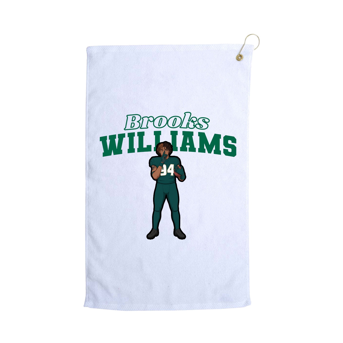 Golf Towel — Name Arch in White
