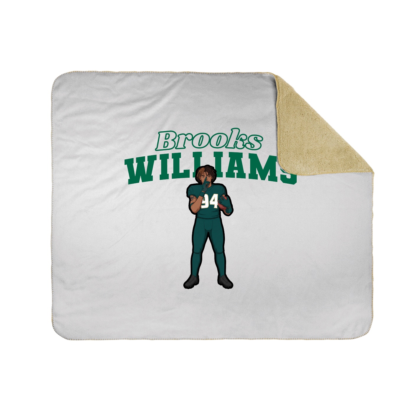 Throw Blanket — Name Arch in White