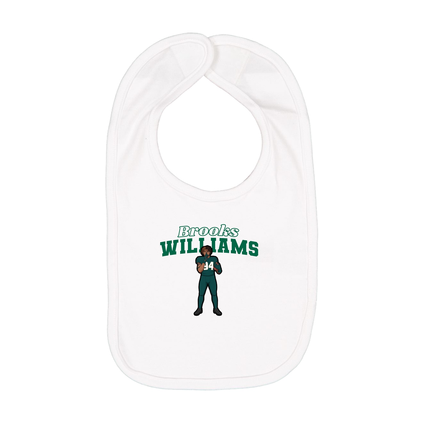 Infant Bib — Name Arch in White