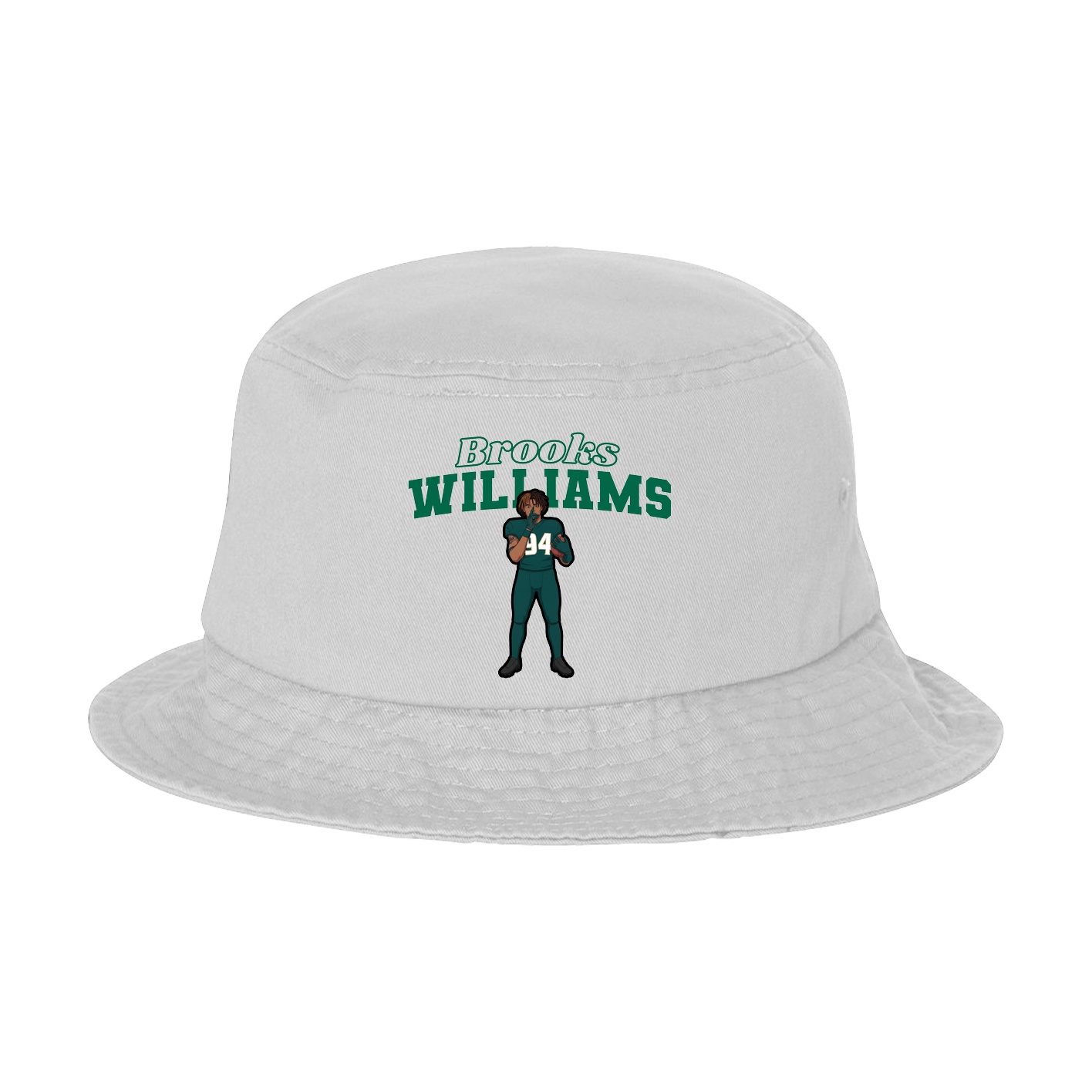 Bucket Cap — Name Arch in White