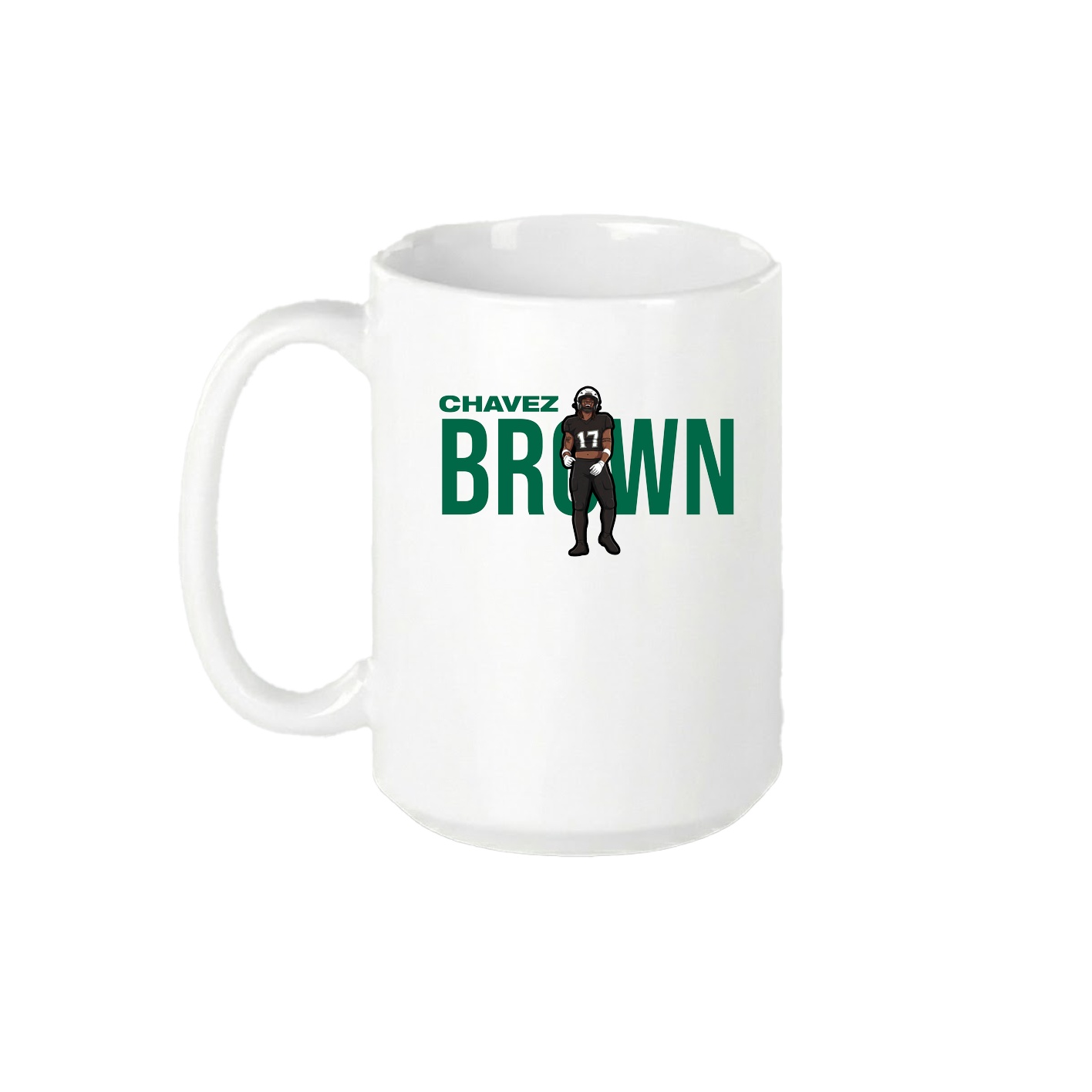 15oz Coffee Mug — Player Name in White