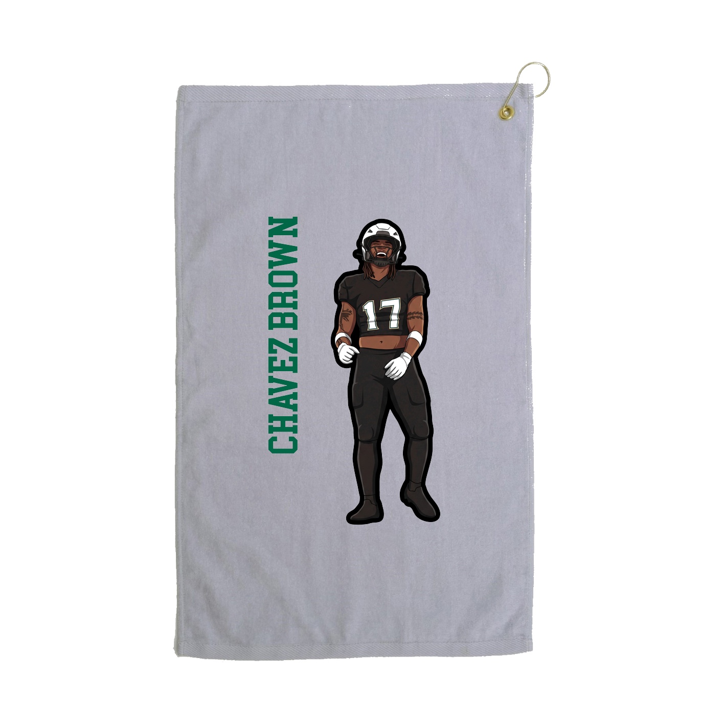 Golf Towel — Name Vertical in Grey