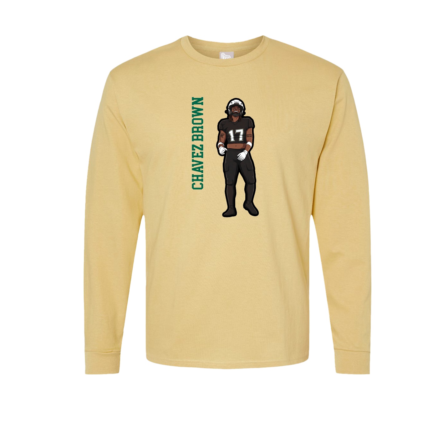 Long Sleeve Tee — Name Vertical in Vegas Gold
