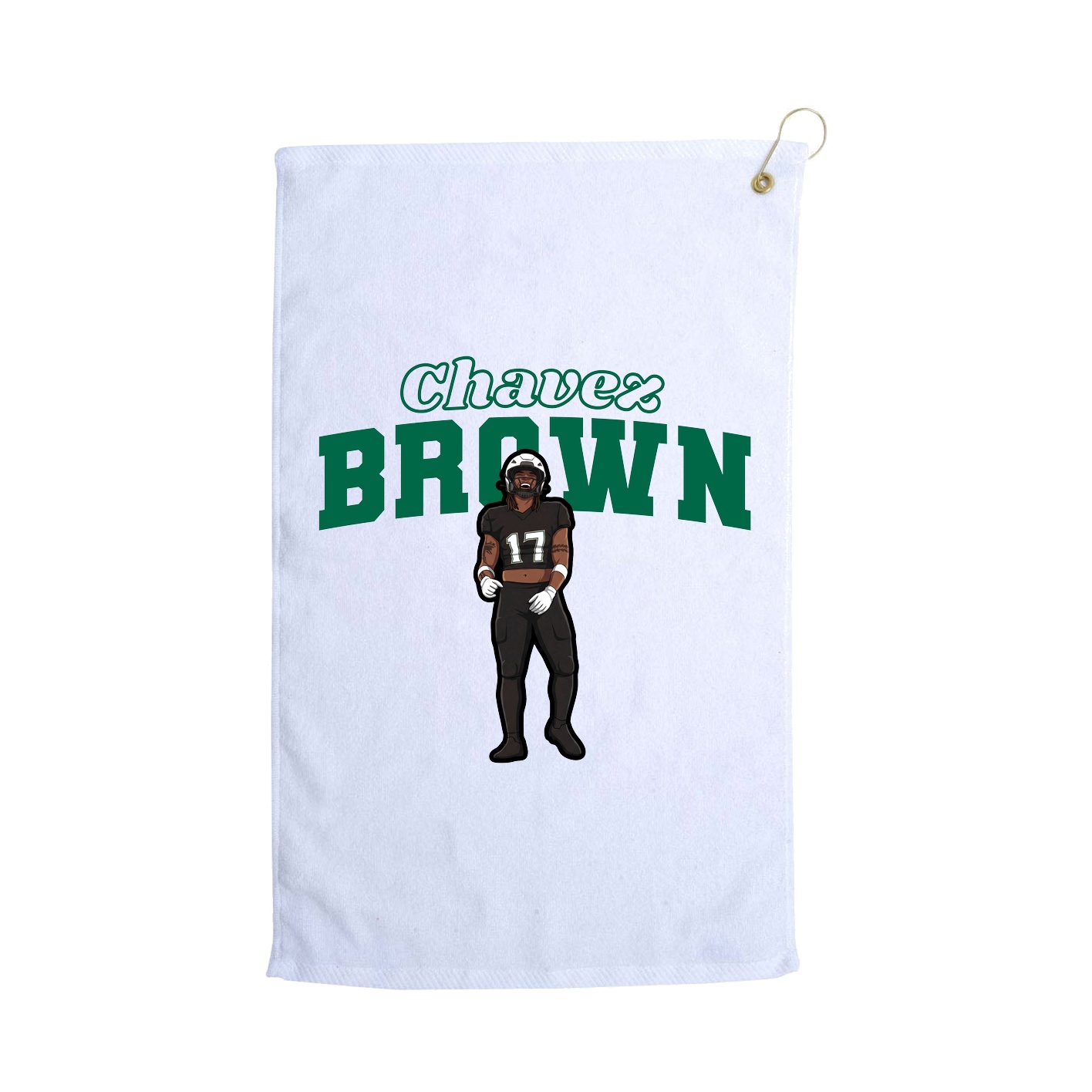 Golf Towel — Name Arch in White