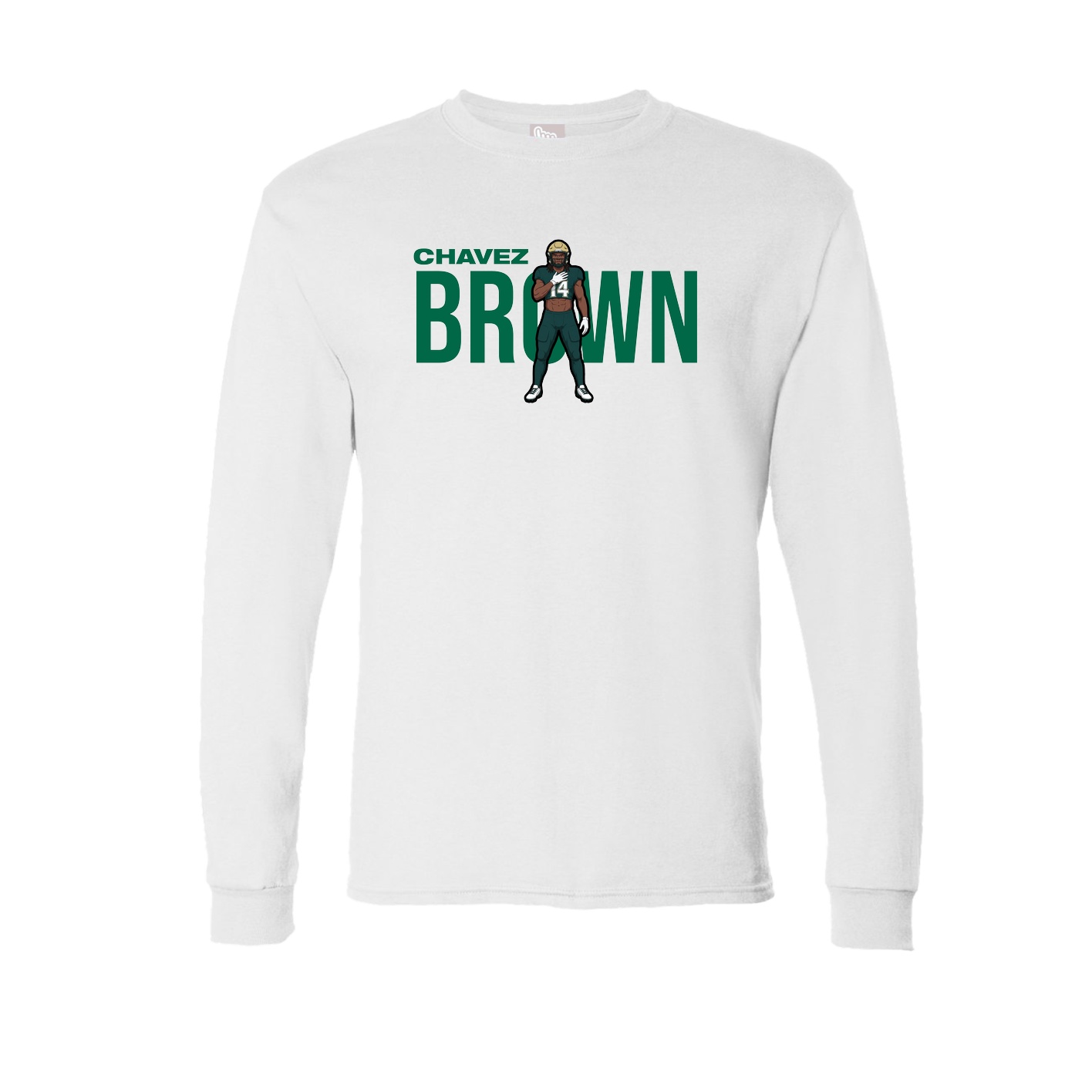 Long Sleeve Tee — Player Name in White