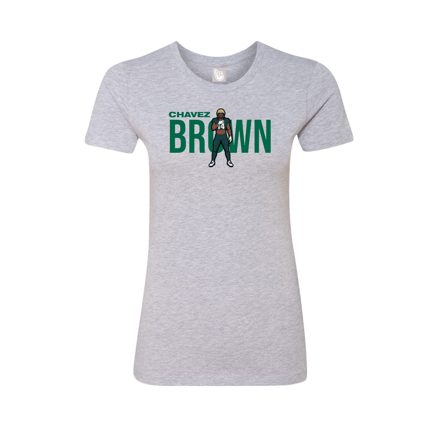 Fitted Women's Tee — Player Name in Grey