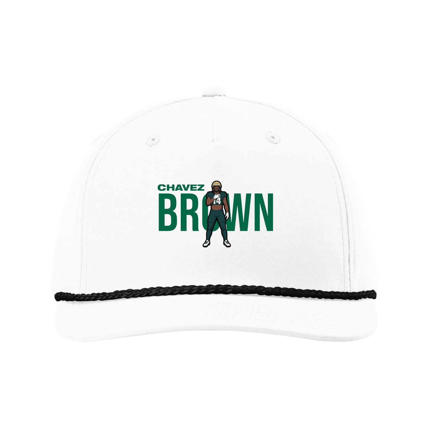 Five-Panel Classic Rope Cap — Player Name in White