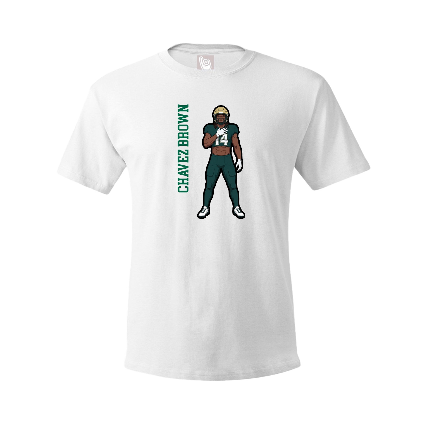Youth Tee — Name Vertical in White
