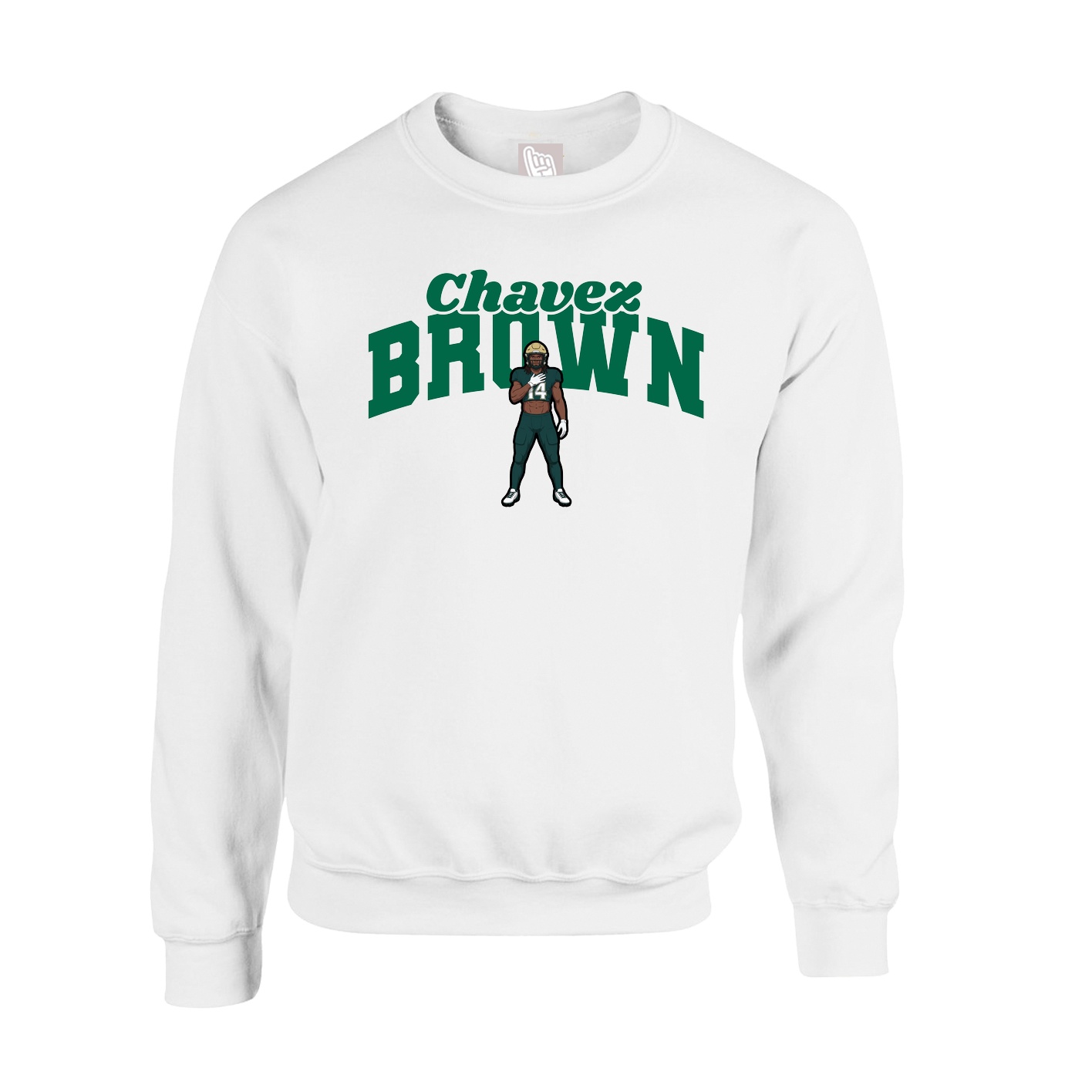 Fleece Crew — Signature Arch in White