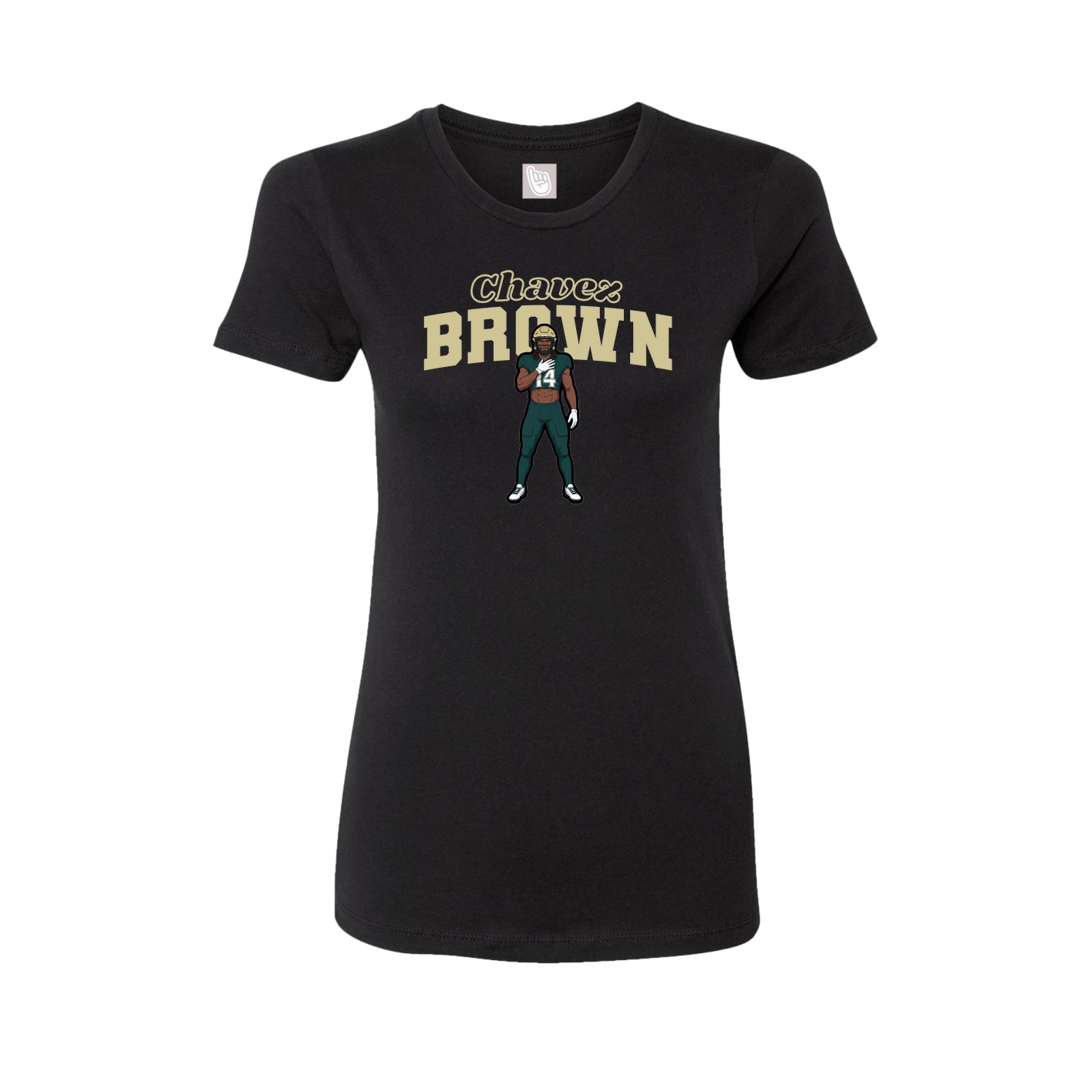 Fitted Women's Tee — Name Arch in Black
