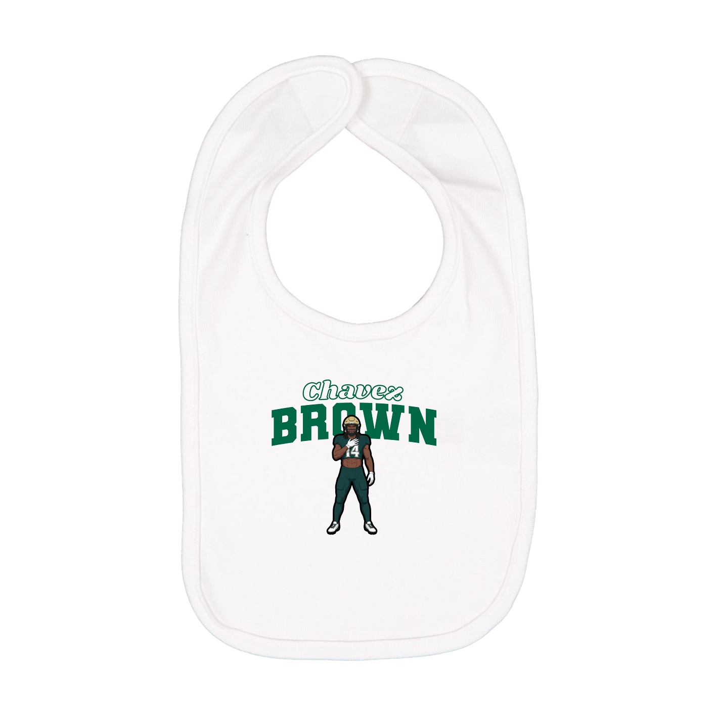 Infant Bib — Name Arch in White