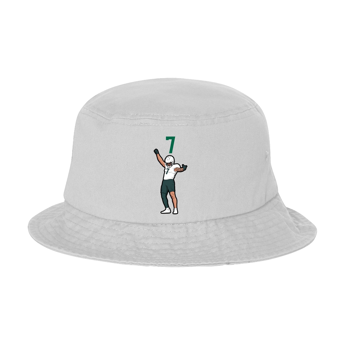 Bucket Cap — Number Top in White