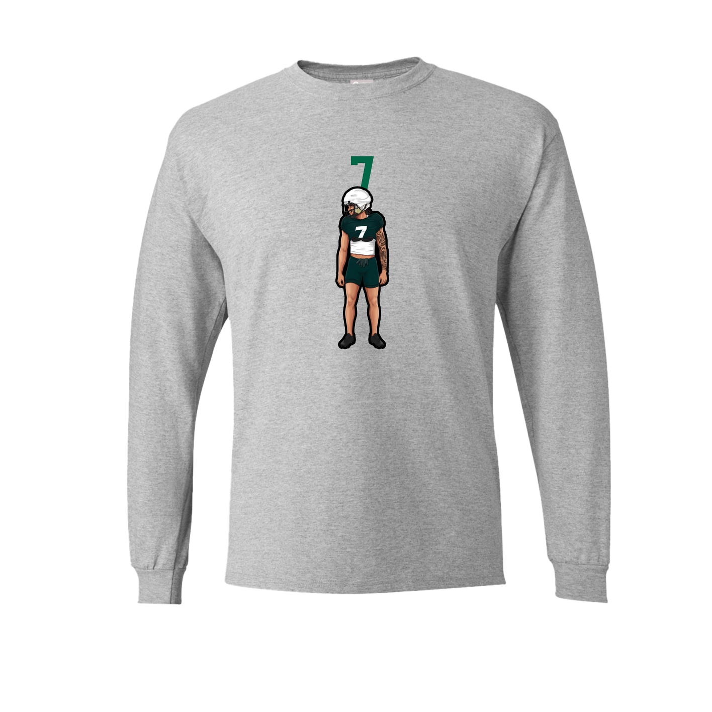 Long Sleeve Tee — Number Top in Grey