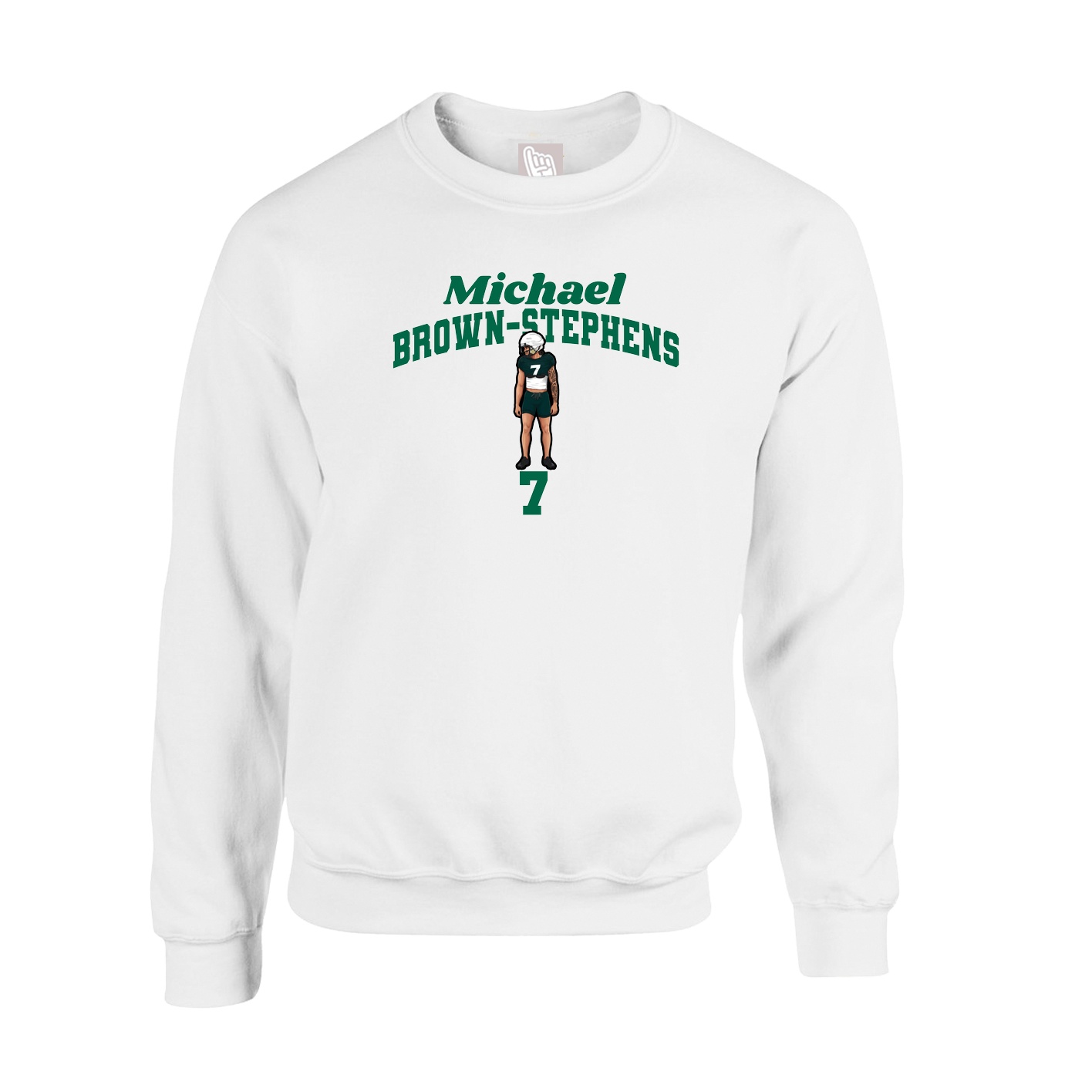 Fleece Crew — Signature Arch in White
