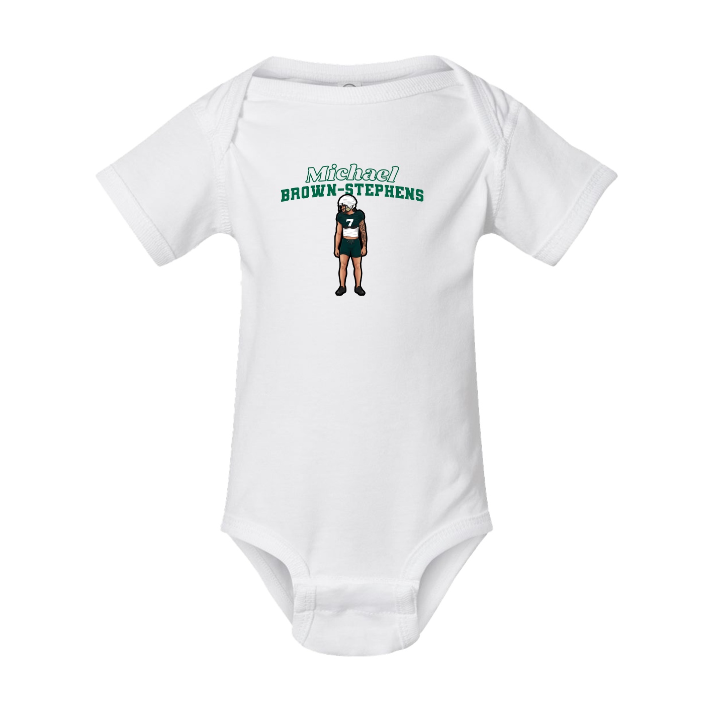 Baby Onesie — Name Arch in White