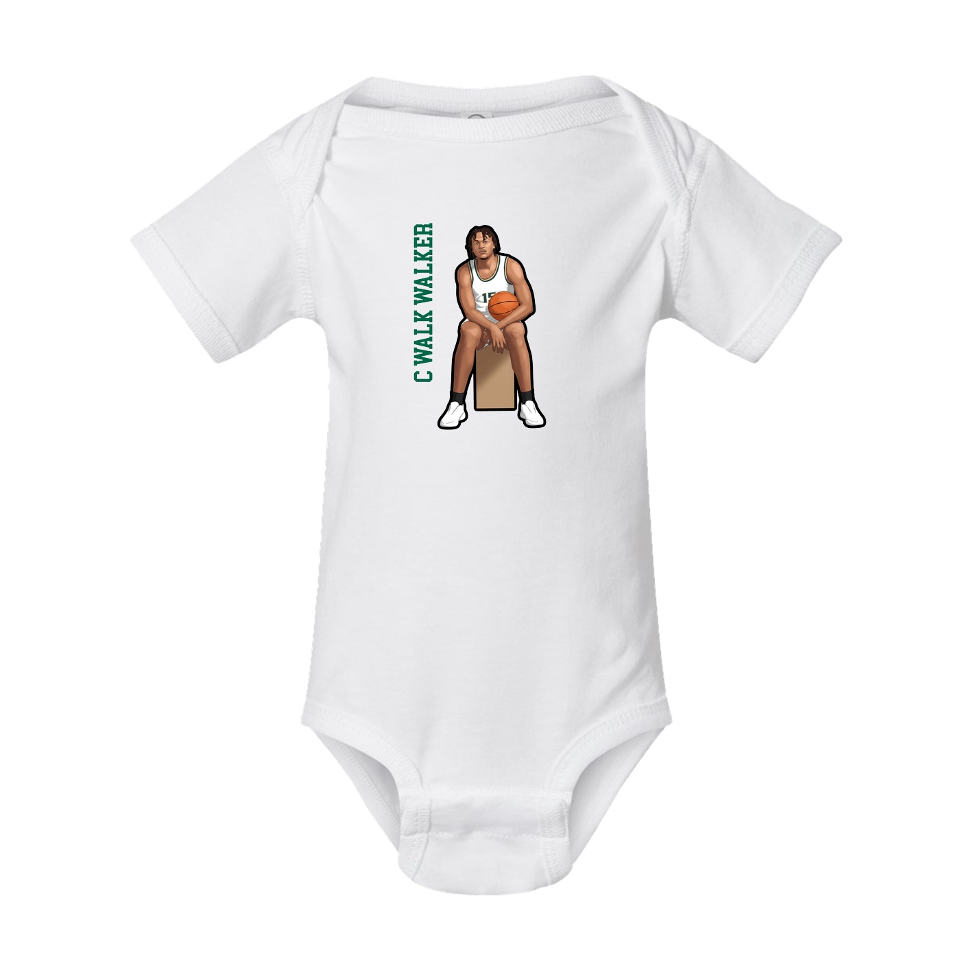 Baby Onesie — Name Vertical in White
