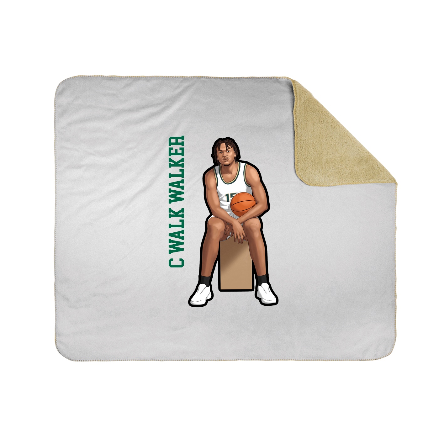 Throw Blanket — Name Vertical in White
