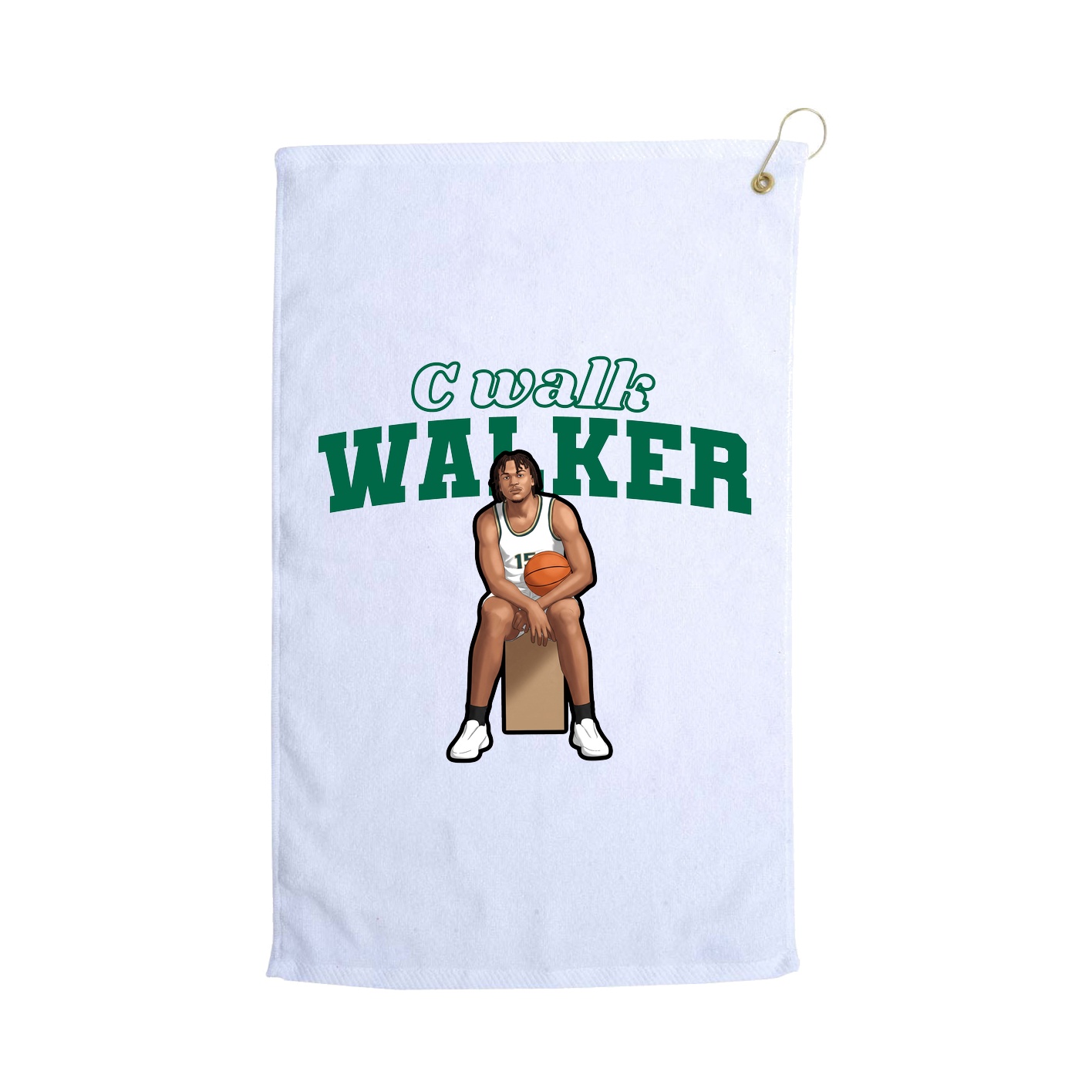 Golf Towel — Name Arch in White