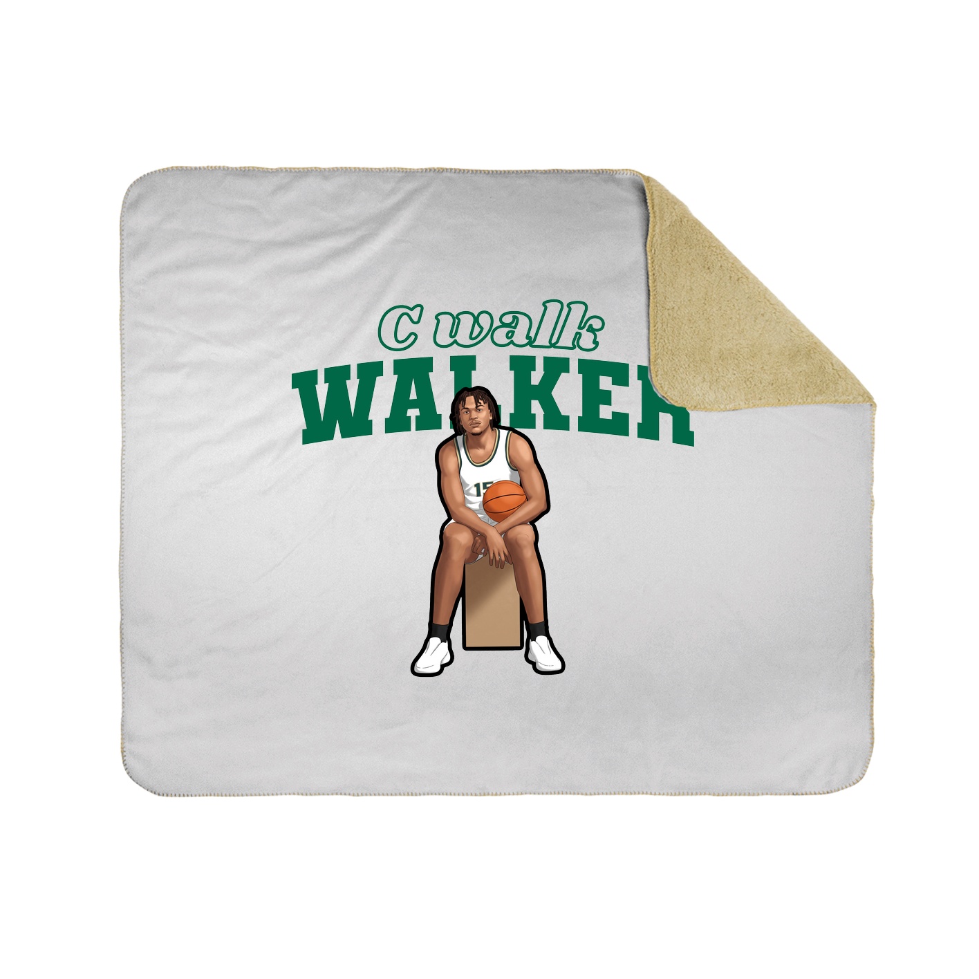 Throw Blanket — Name Arch in White