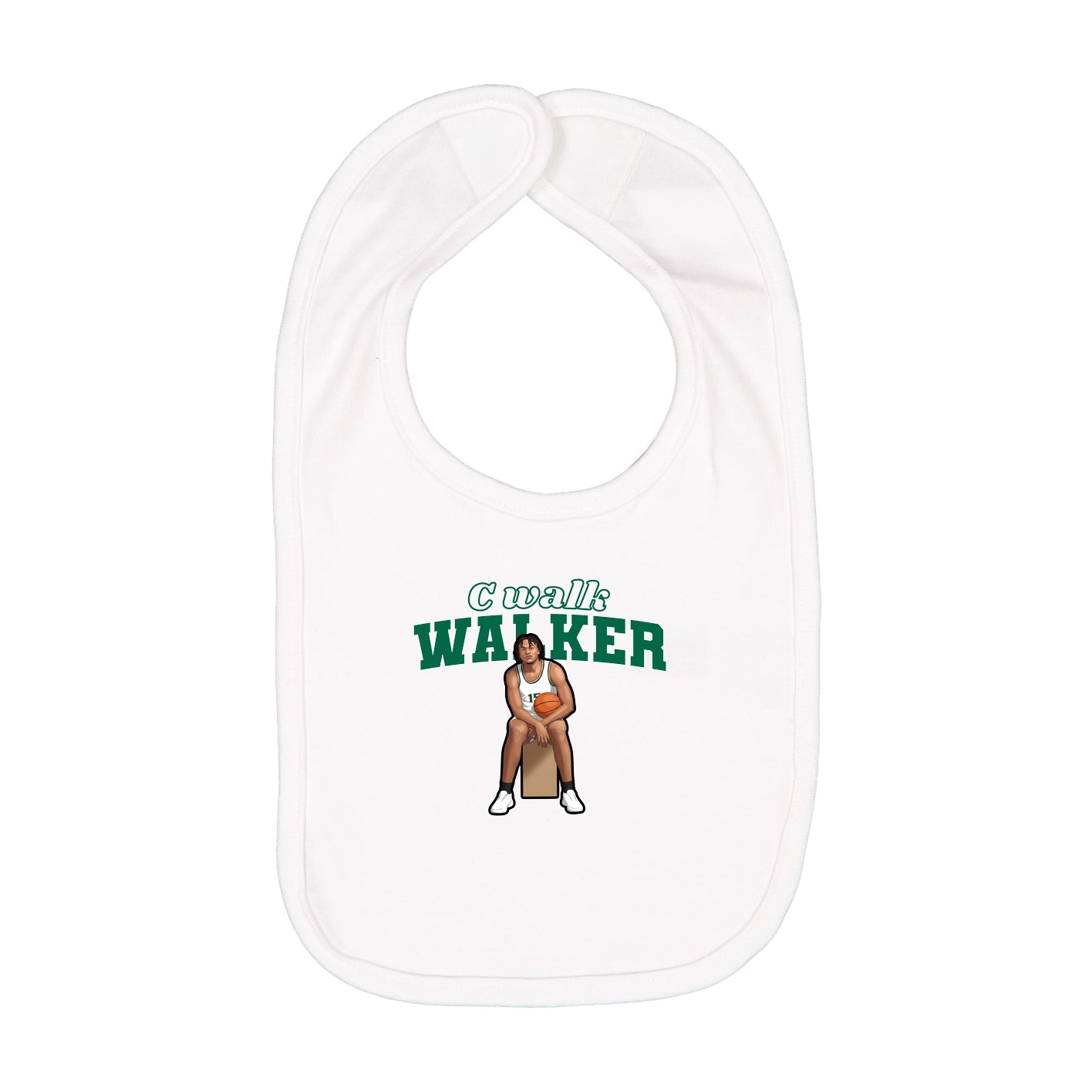 Infant Bib — Name Arch in White