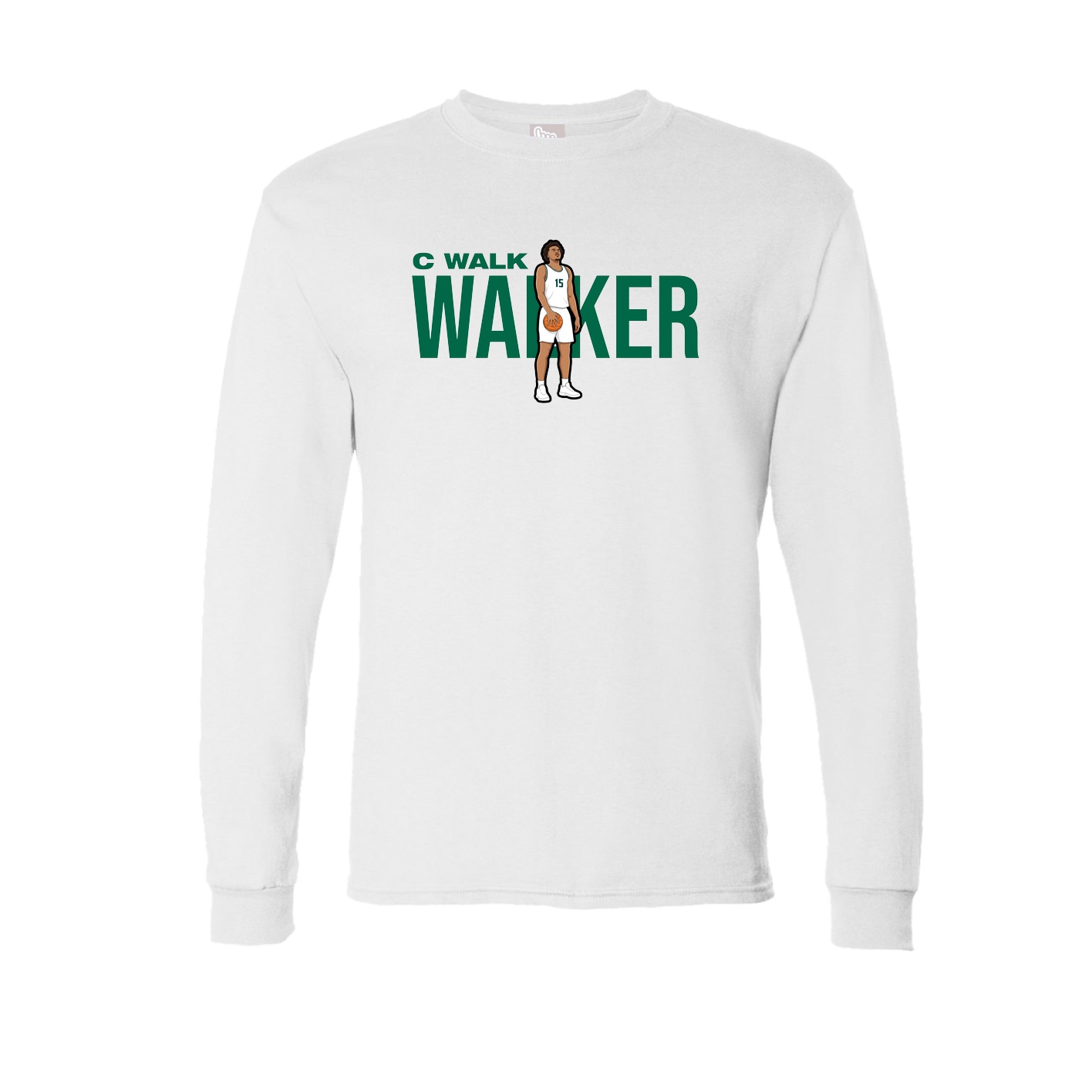 Long Sleeve Tee — Player Name in White
