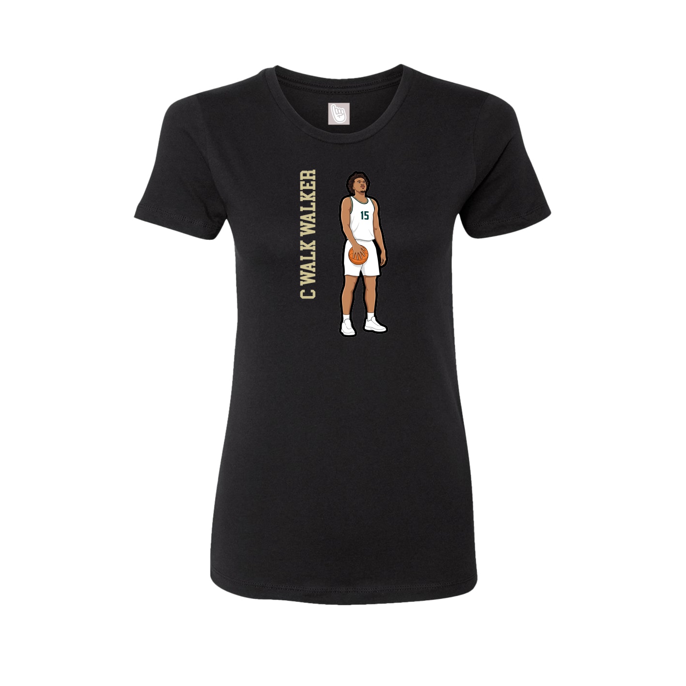 Womens Tee — Name Vertical in Black