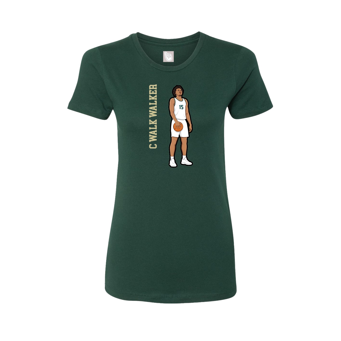 Womens Tee — Name Vertical in Green