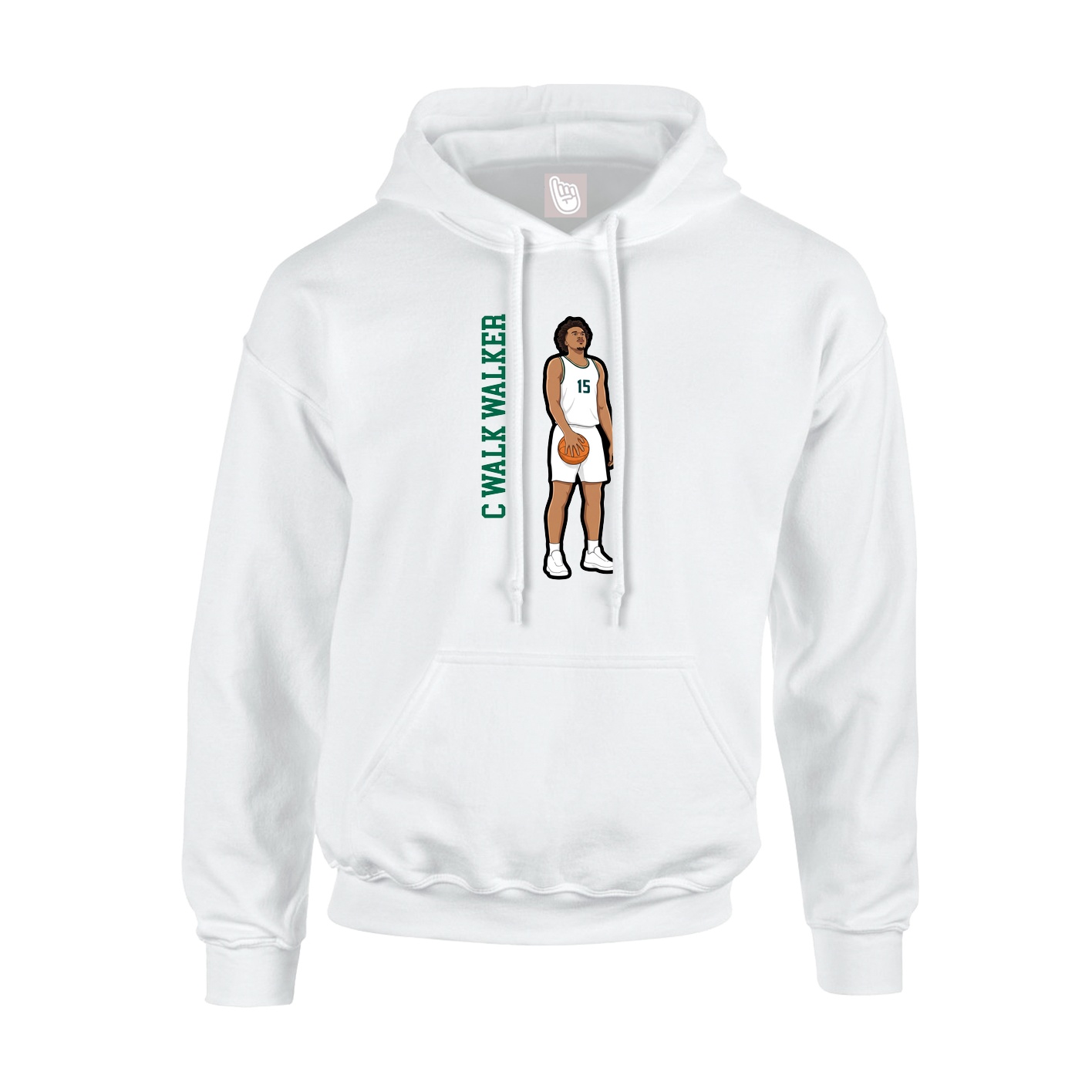 Youth Hoodie — Name Vertical in White
