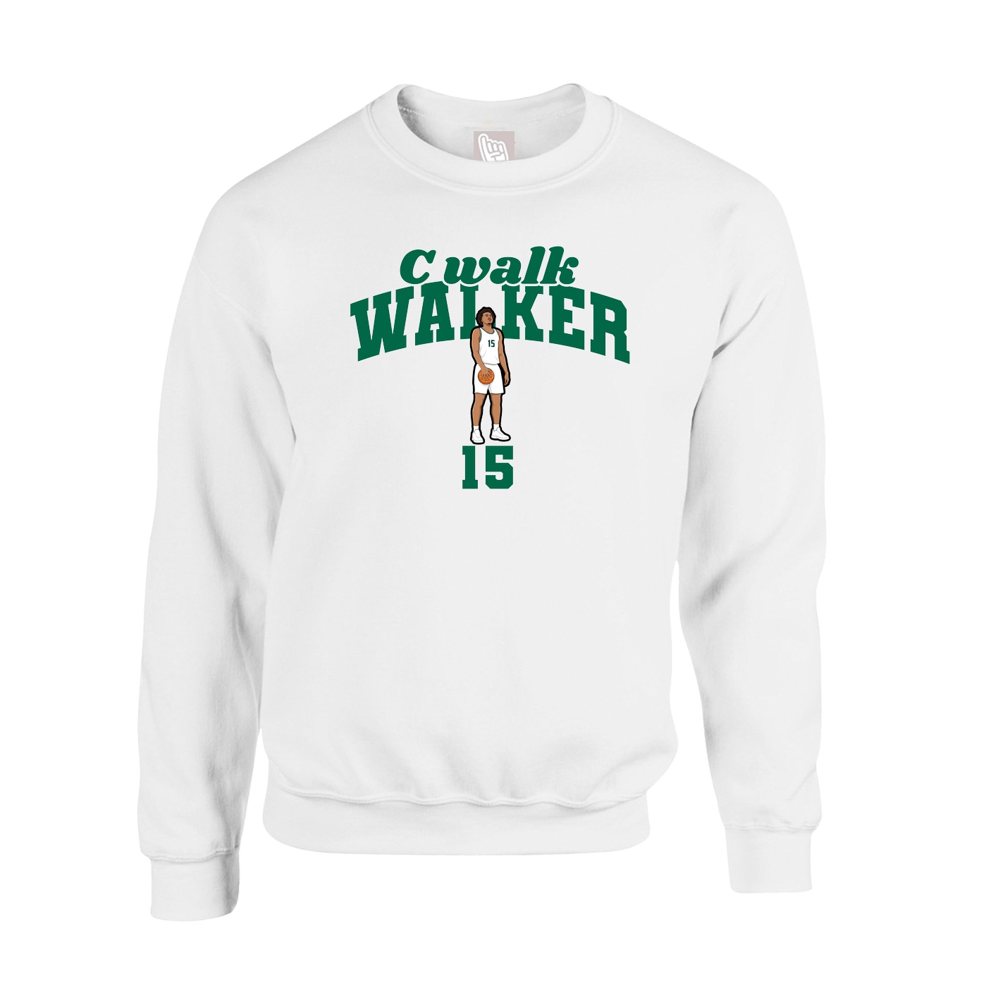 Fleece Crew — Signature Arch in White
