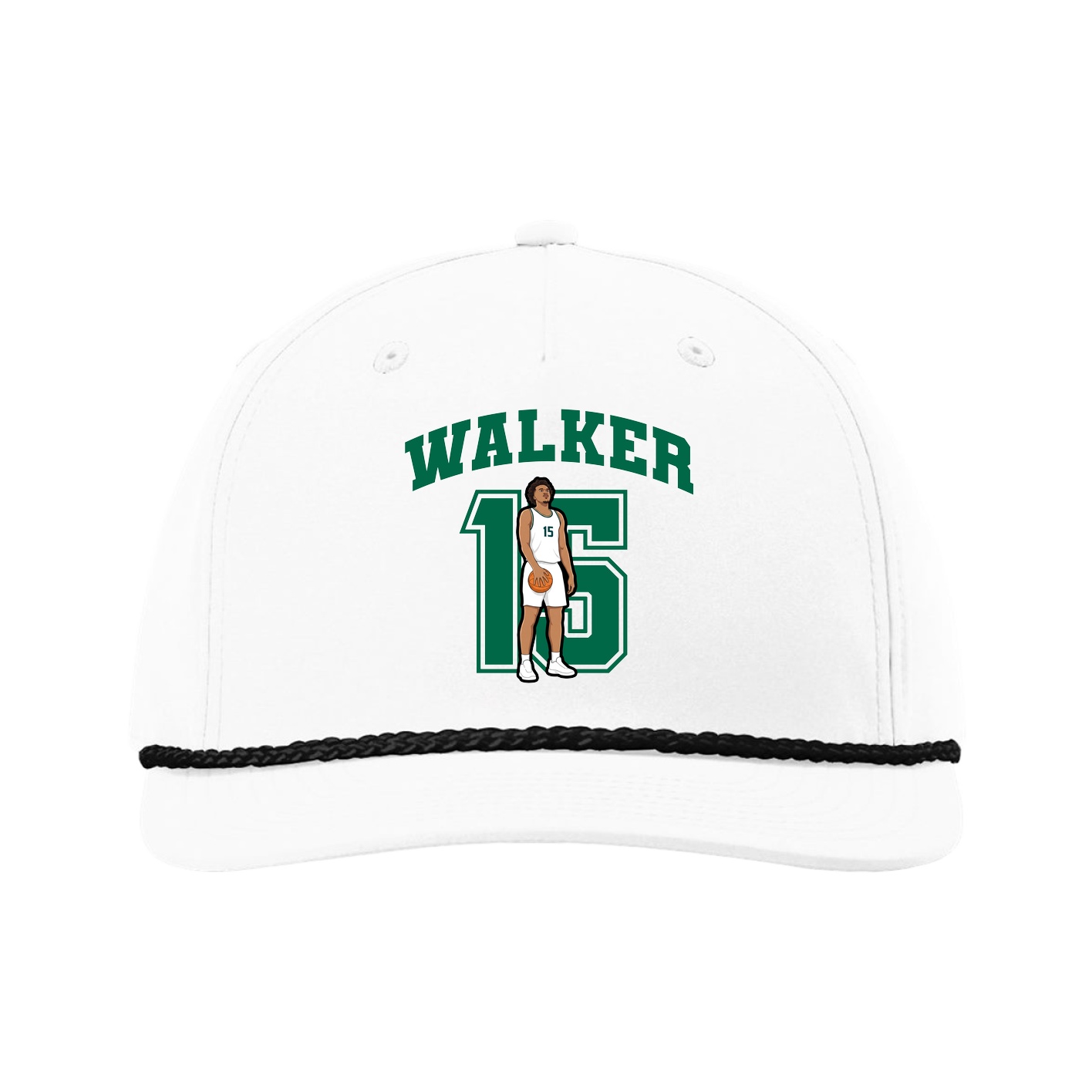 Five-Panel Classic Rope Cap — Number in White