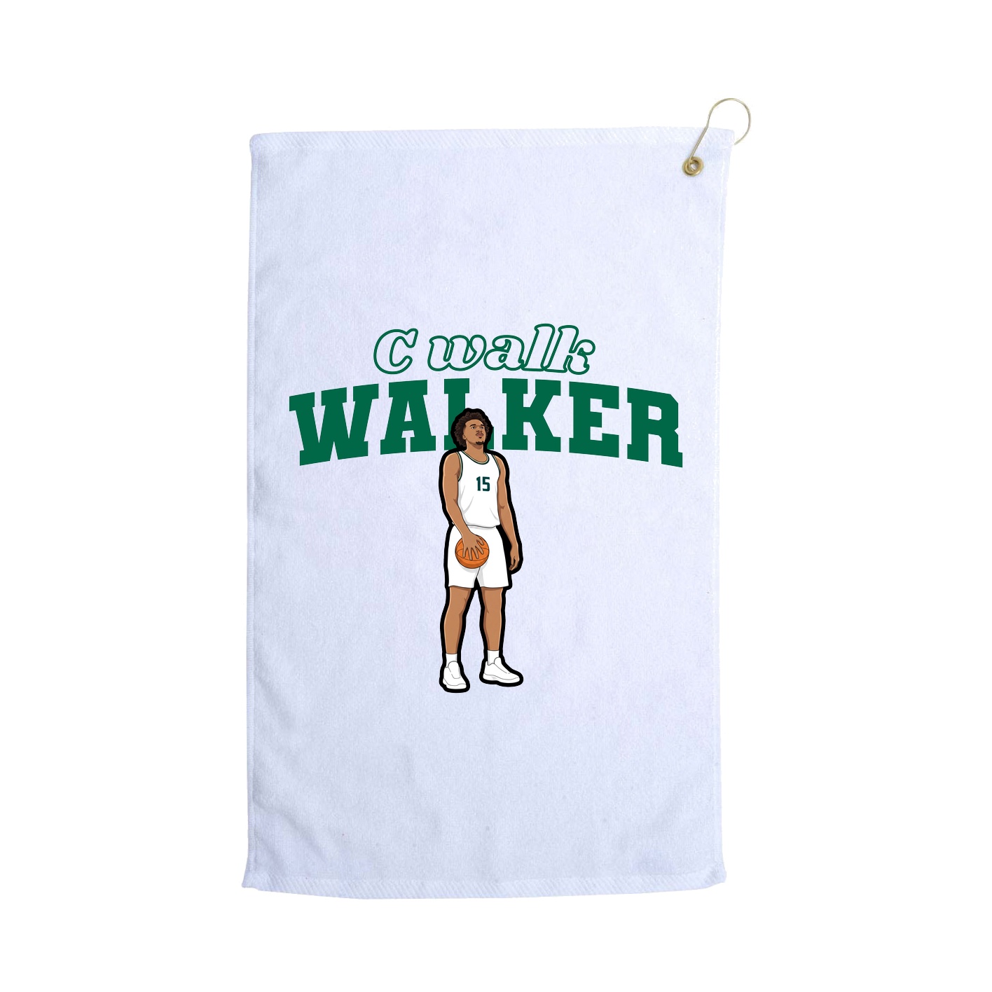 Golf Towel — Name Arch in White