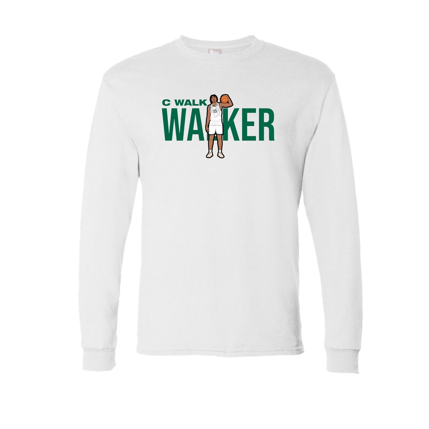 Long Sleeve Tee — Player Name in White