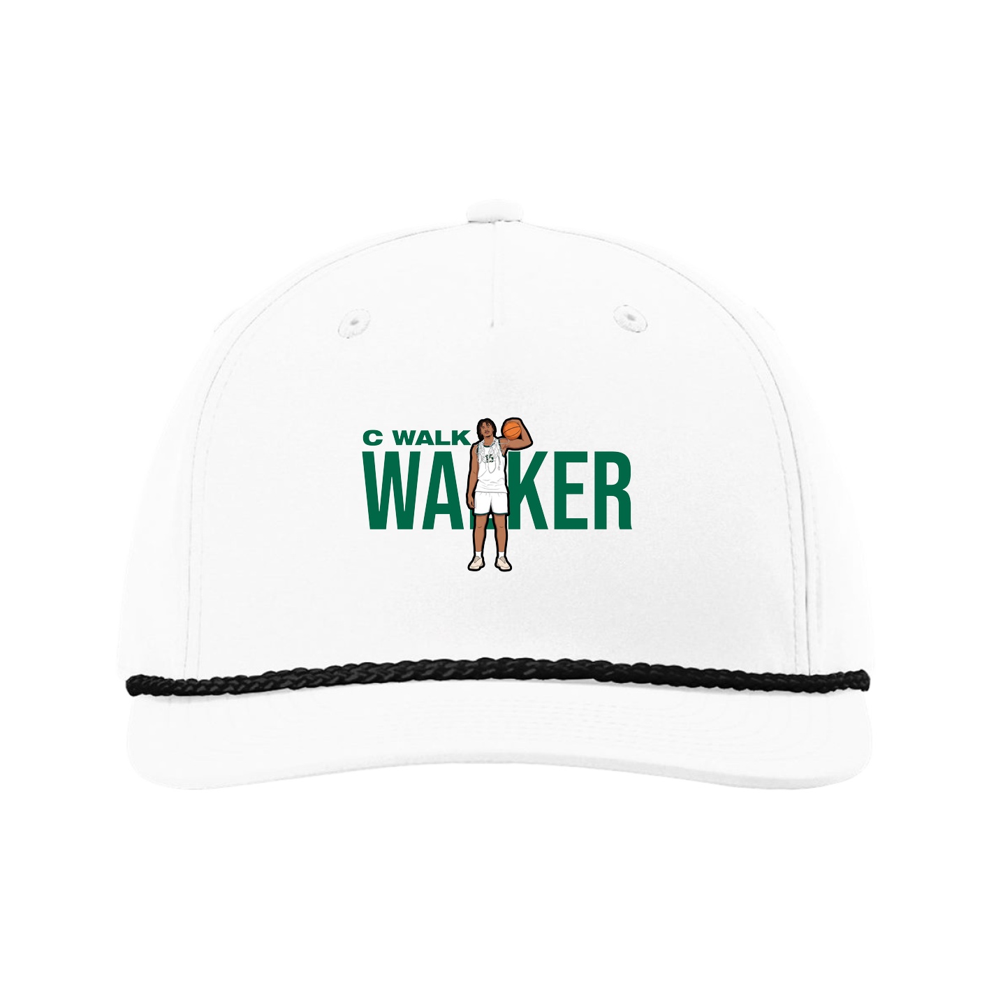 Five-Panel Classic Rope Cap — Player Name in White