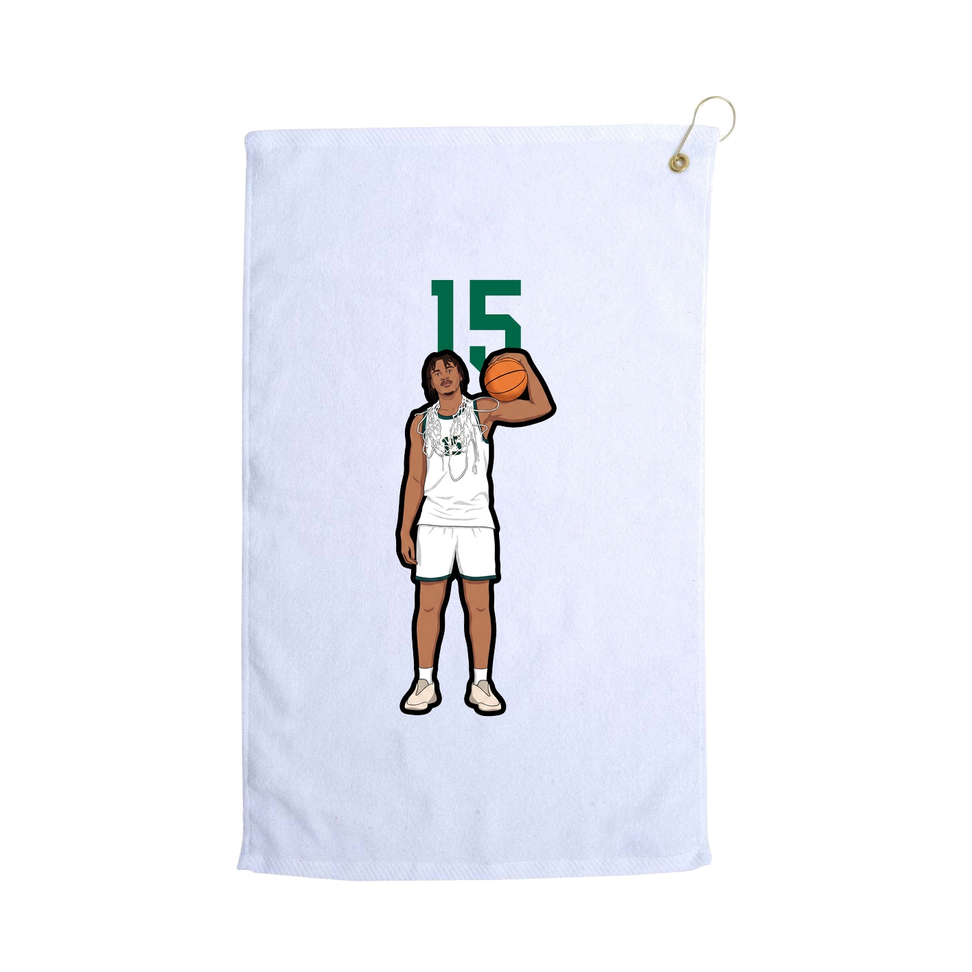Golf Towel — Number Top in White