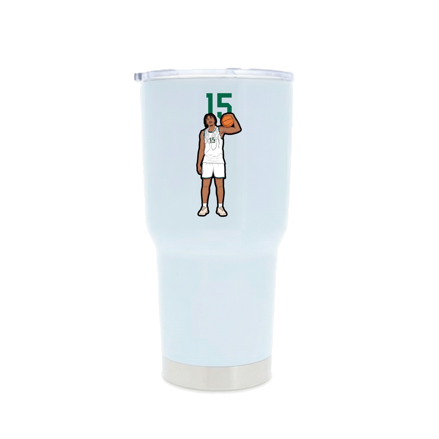 30oz Stainless Steel Tumbler — Number Top in White